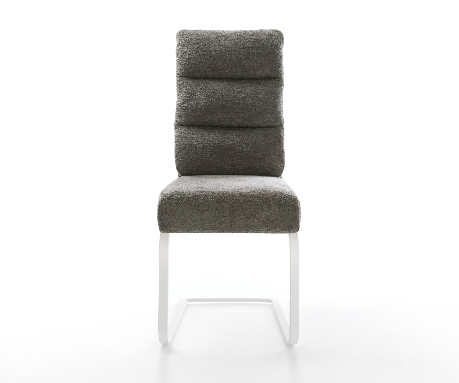 Jídelní židle Pela-Flex bouclé měkký tmavě béžová konzolová podnož plochá bílá taštičkové pružiny - Obrázek 2