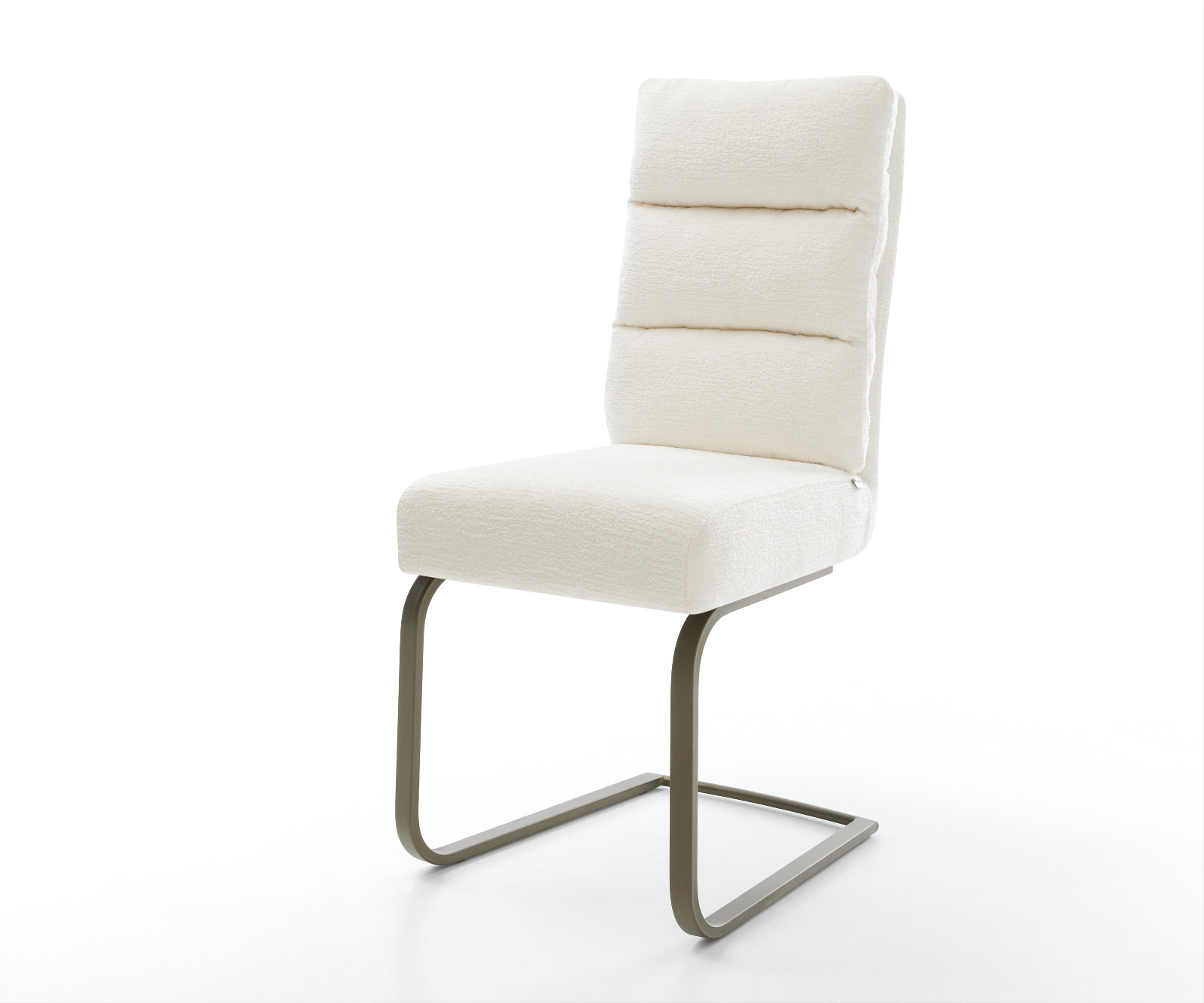 Jídelní židle Pela-Flex bouclé měkký béžová jídelní židle plochá titanová barva taštičkové pružiny