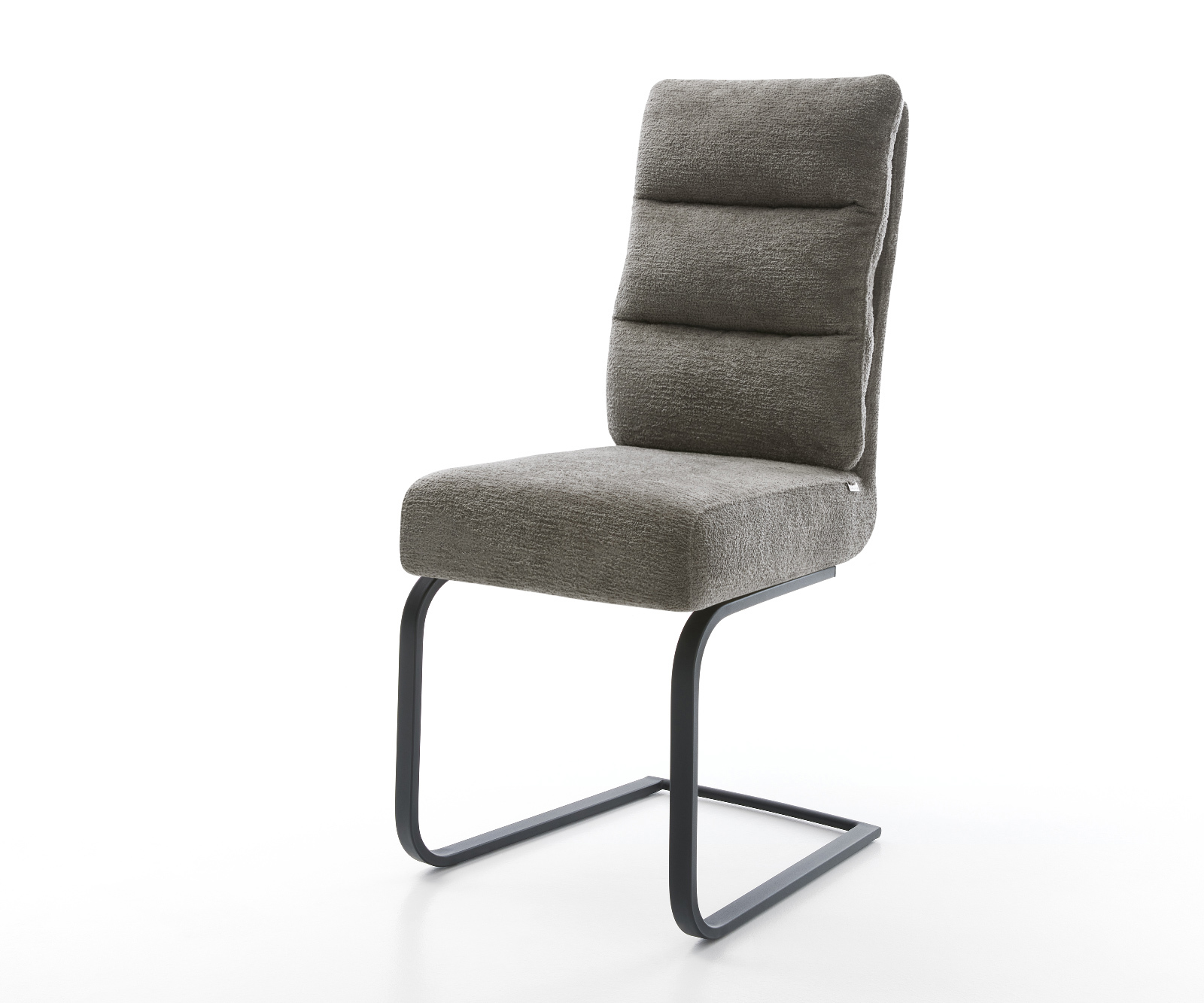 Jídelní židle Pela-Flex bouclé měkký tmavě béžová konzolová podnož plochá černá taštičkové pružiny