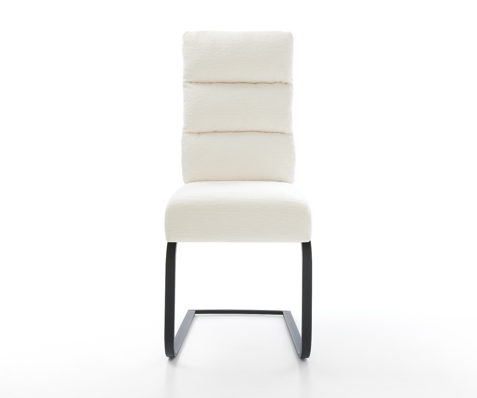 Jídelní židle Pela-Flex bouclé měkký béžová jídelní židle plochá černá taštičkové pružiny - Obrázek 2