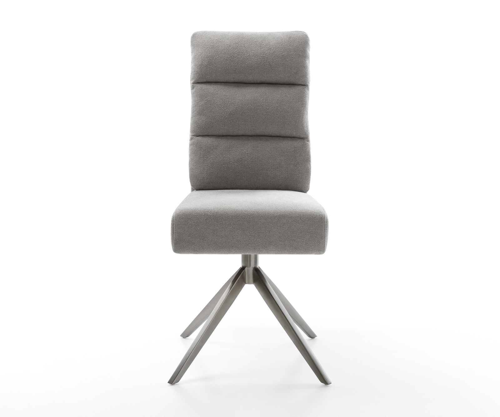 Jídelní židle Pela-Flex strukturovaná látka Měkký šedá křížová podnož široká grafitová 360° otočná houpací funkce taštičkové pružiny - Obrázek 2