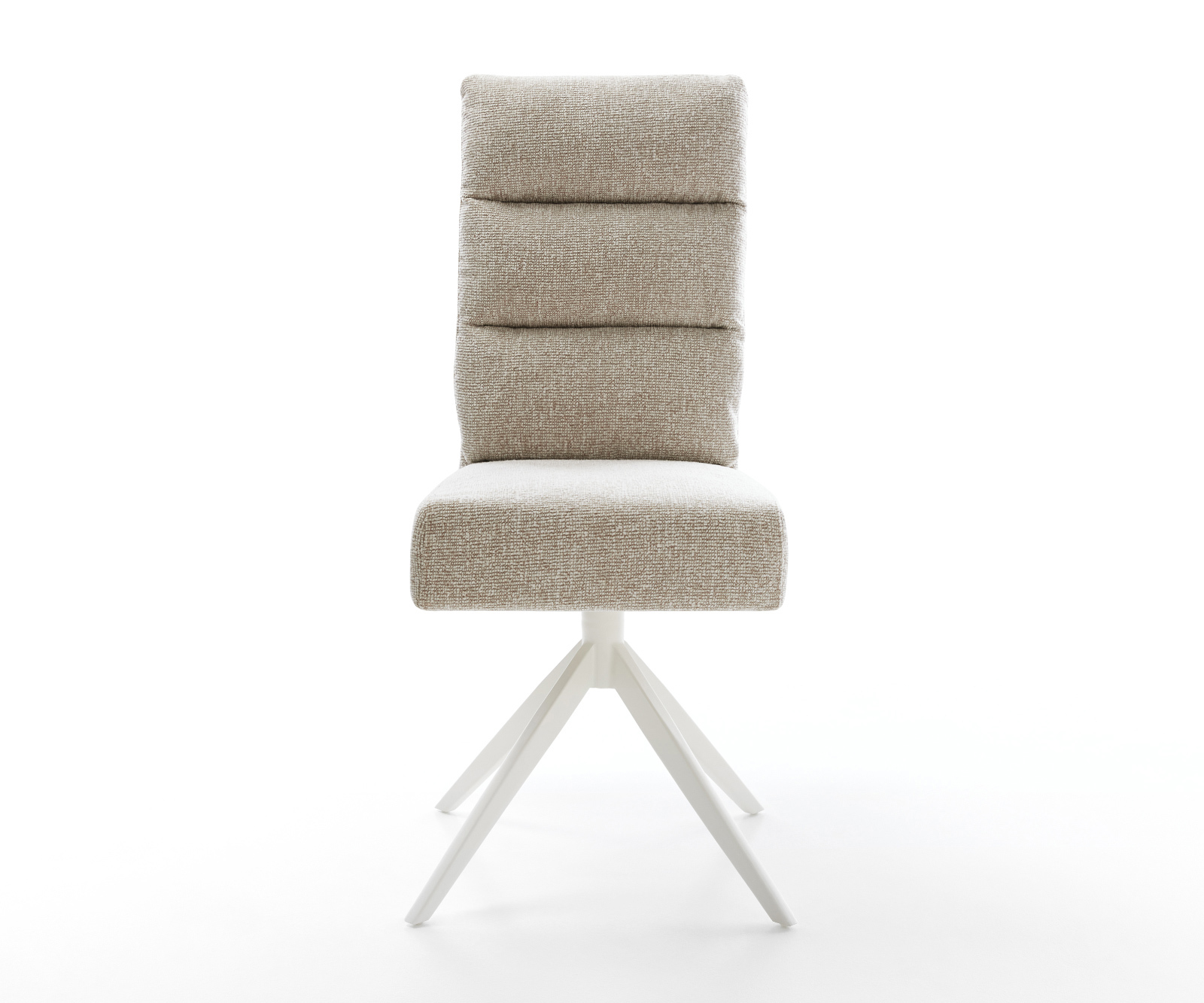 Jídelní židle Pela-Flex tkanina Měkký béžová křížová podnož široká bílá 360° otočný houpací funkce taštičkové pružiny - Obrázek 2