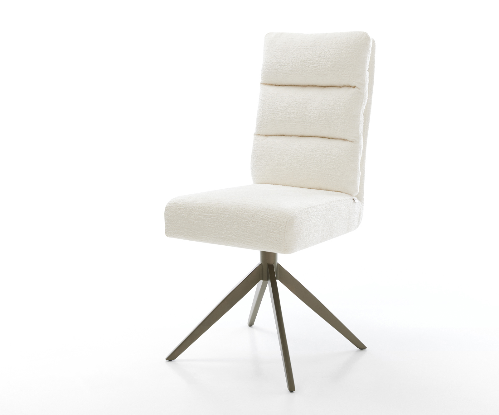 Jídelní židle Pela-Flex bouclé měkký béžová křížová podnož široká titanová barva 360° otočný houpací funkce taštičkové pružiny