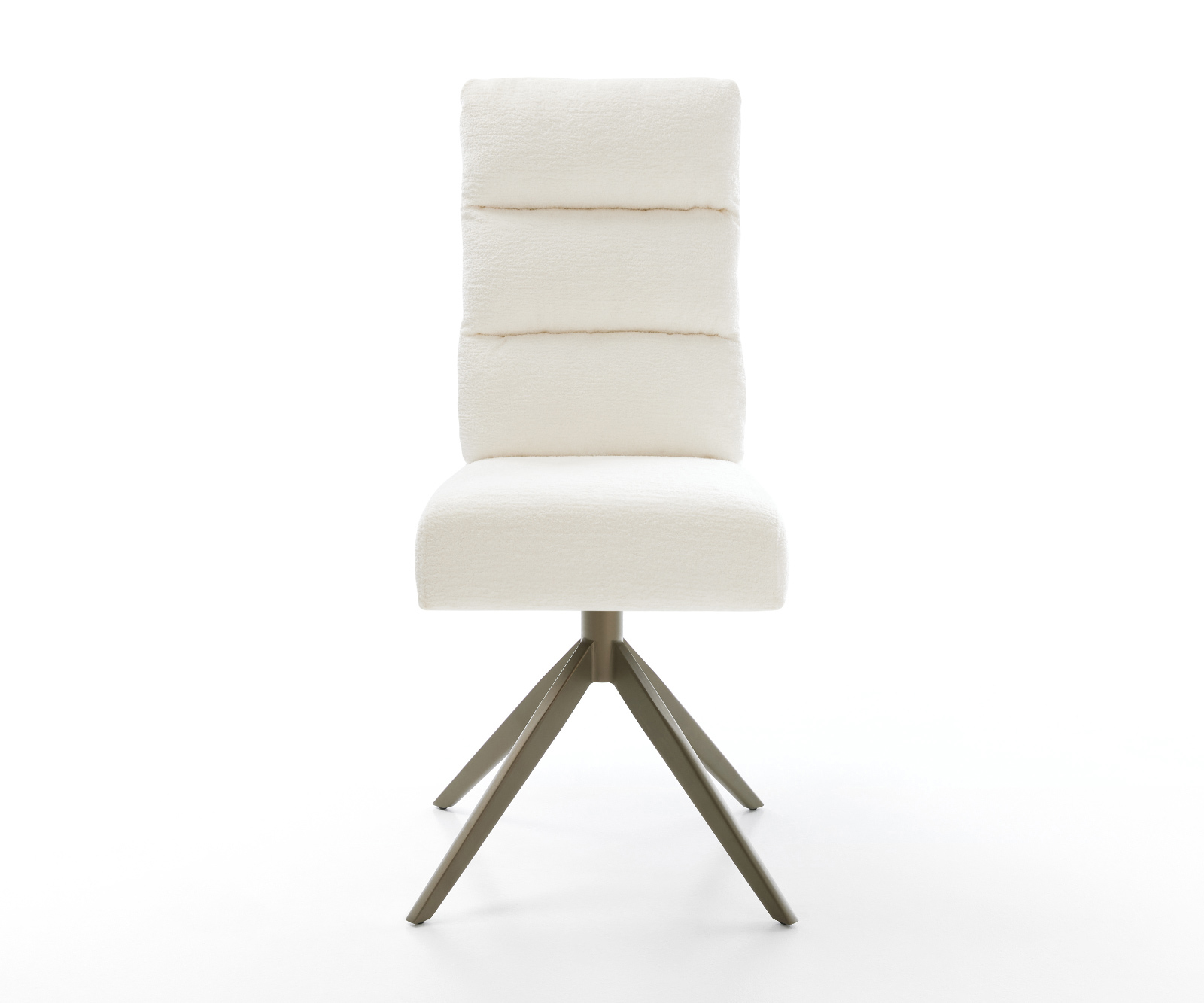 Jídelní židle Pela-Flex bouclé měkký béžová křížová podnož široká titanová barva 360° otočný houpací funkce taštičkové pružiny - Obrázek 2