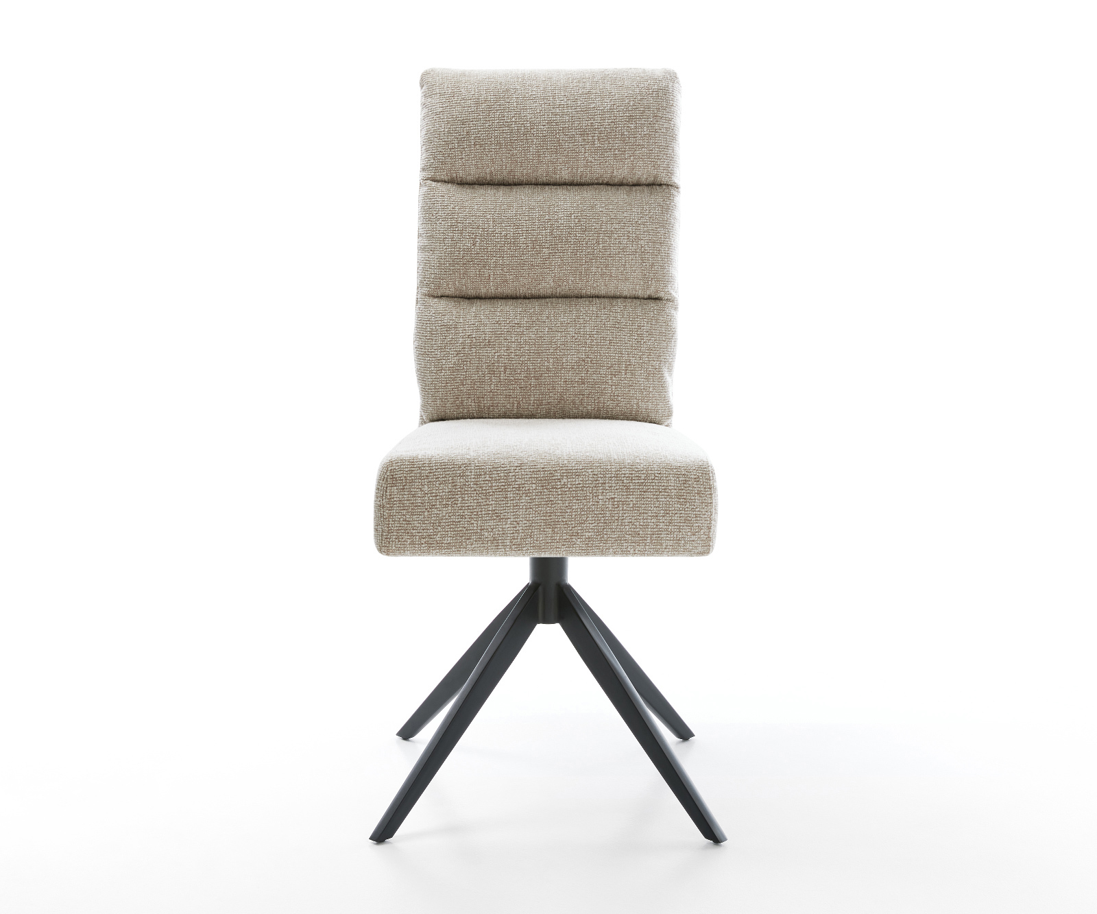 Jídelní židle Pela-Flex tkanina Měkký béžová křížová podnož široká černá 360° otočný houpací funkce taštičkové pružiny - Obrázek 2