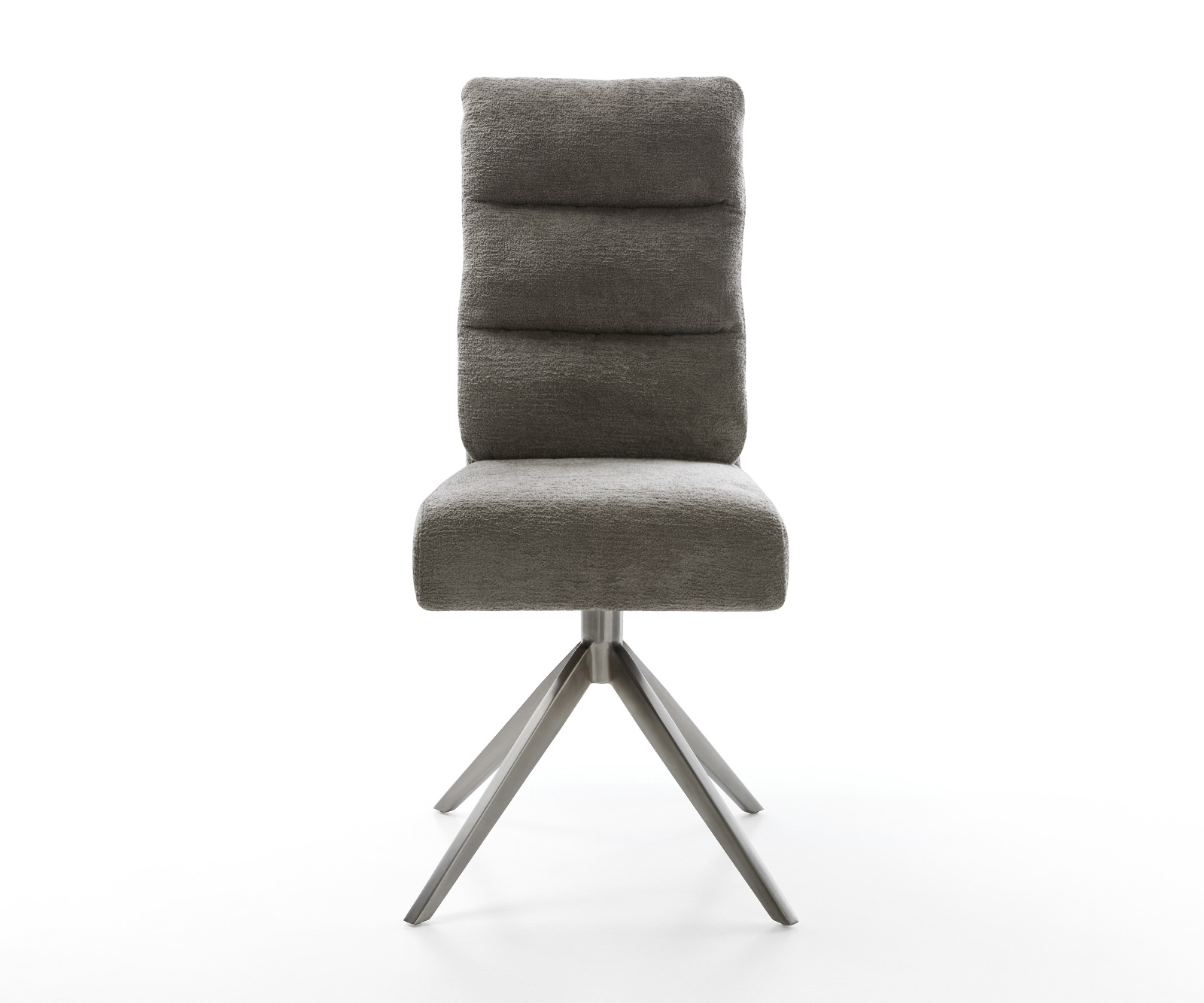 Jídelní židle Pela-Flex bouclé měkký tmavě béžová křížová podnož široká grafitová 360° otočná houpací funkce taštičkové pružiny - Obrázek 2