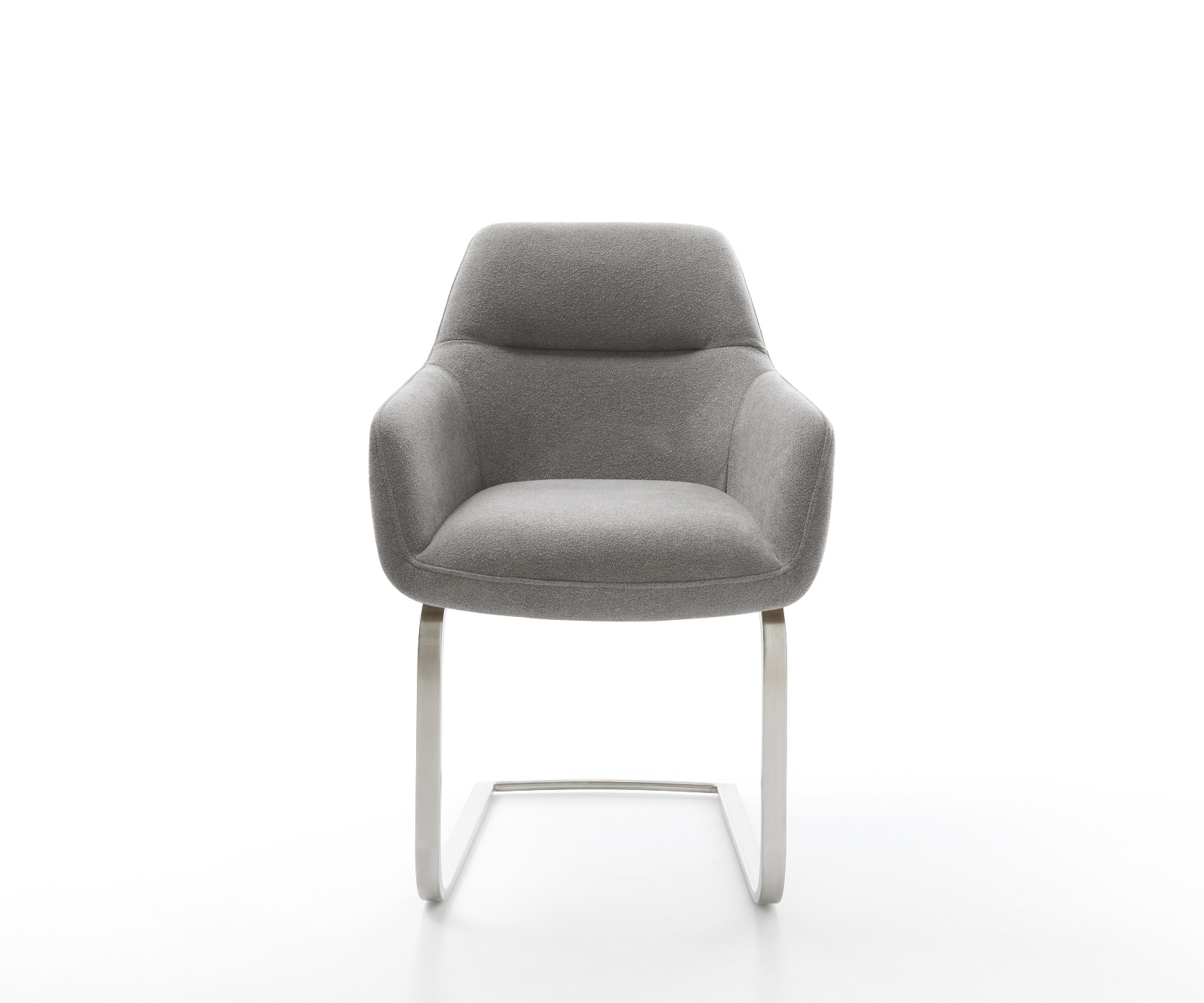 Jídelní židle Pejo-Flex strukturovaná látka Měkký šedá jídelní židle plochá nerezová ocel taštičkové pružiny - Obrázek 2