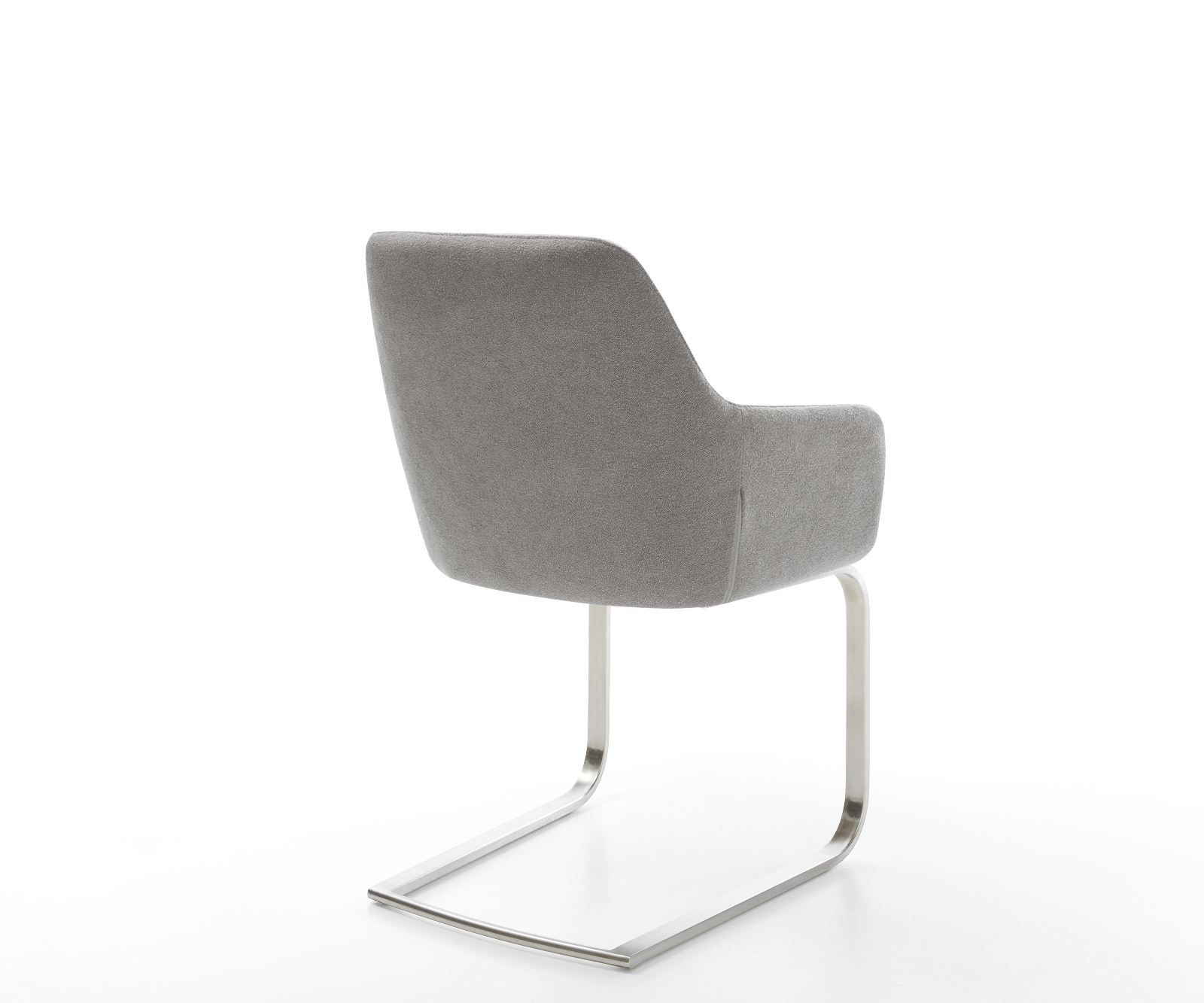 Jídelní židle Pejo-Flex strukturovaná látka Měkký šedá jídelní židle plochá nerezová ocel taštičkové pružiny - Obrázek 5