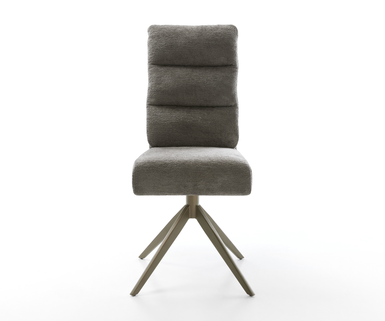 Jídelní židle Pela-Flex bouclé měkký tmavě béžová křížová podnož široká titanová barva 360° otočný houpací funkce taštičkové pružiny - Obrázek 2