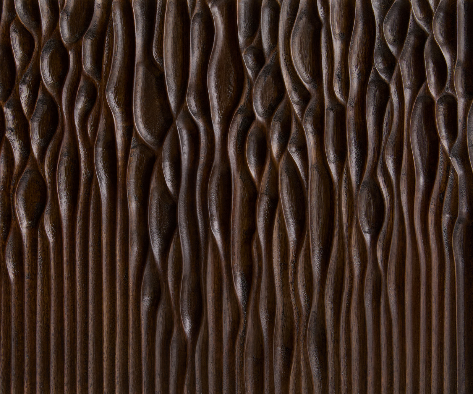 TV stolek Follia 200 cm mango hnědá 4 dvířka podnož ve tvaru L nerezová ocel broušená - Obrázek 6