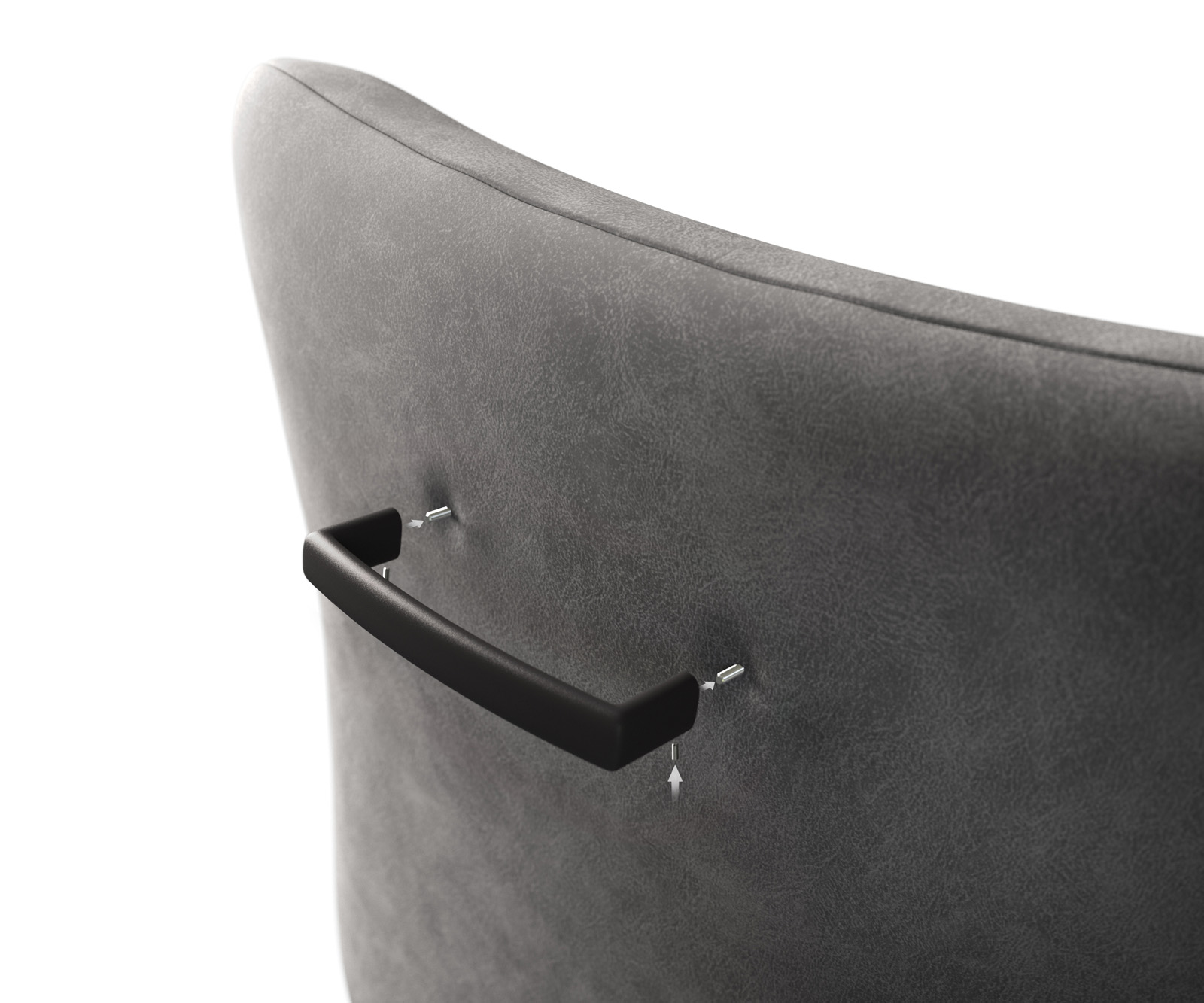 Úchytka na jídelní židli Flex plochá kov černá - Obrázek 3