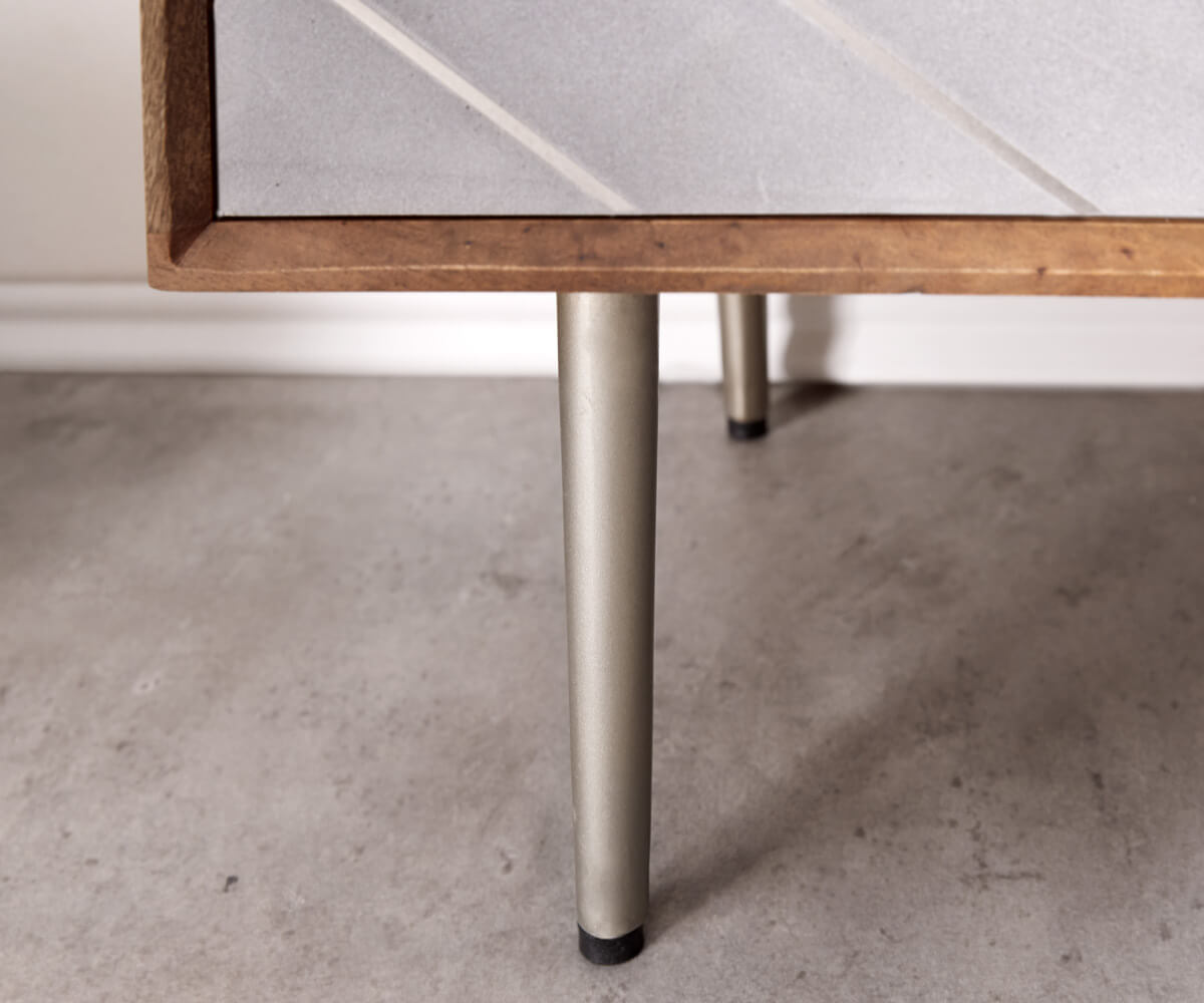 Podnož zúžená 20 cm kov stříbrná (sada 4 kusů) - Obrázek 2