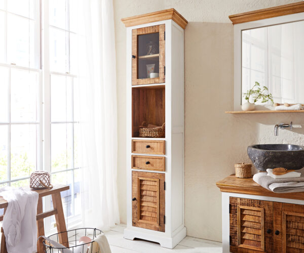 Skříň Casa 45x190 cm mango bílá přírodní