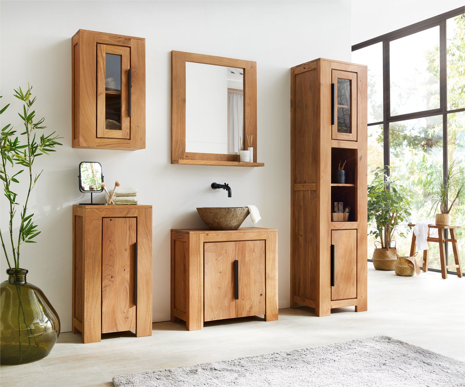 Skříň Solidu 45x185 cm akácie přírodní - Obrázek 8