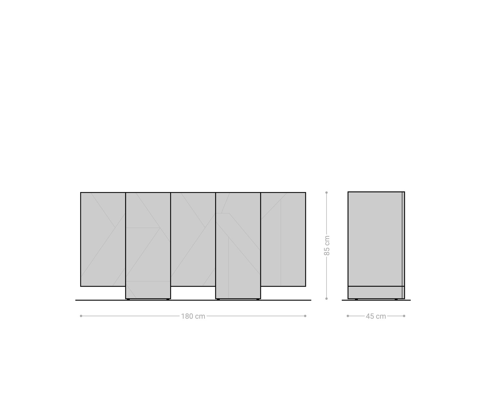 Komoda Naxxar 180 cm akácie přírodní 5 dvířek - Obrázek 7
