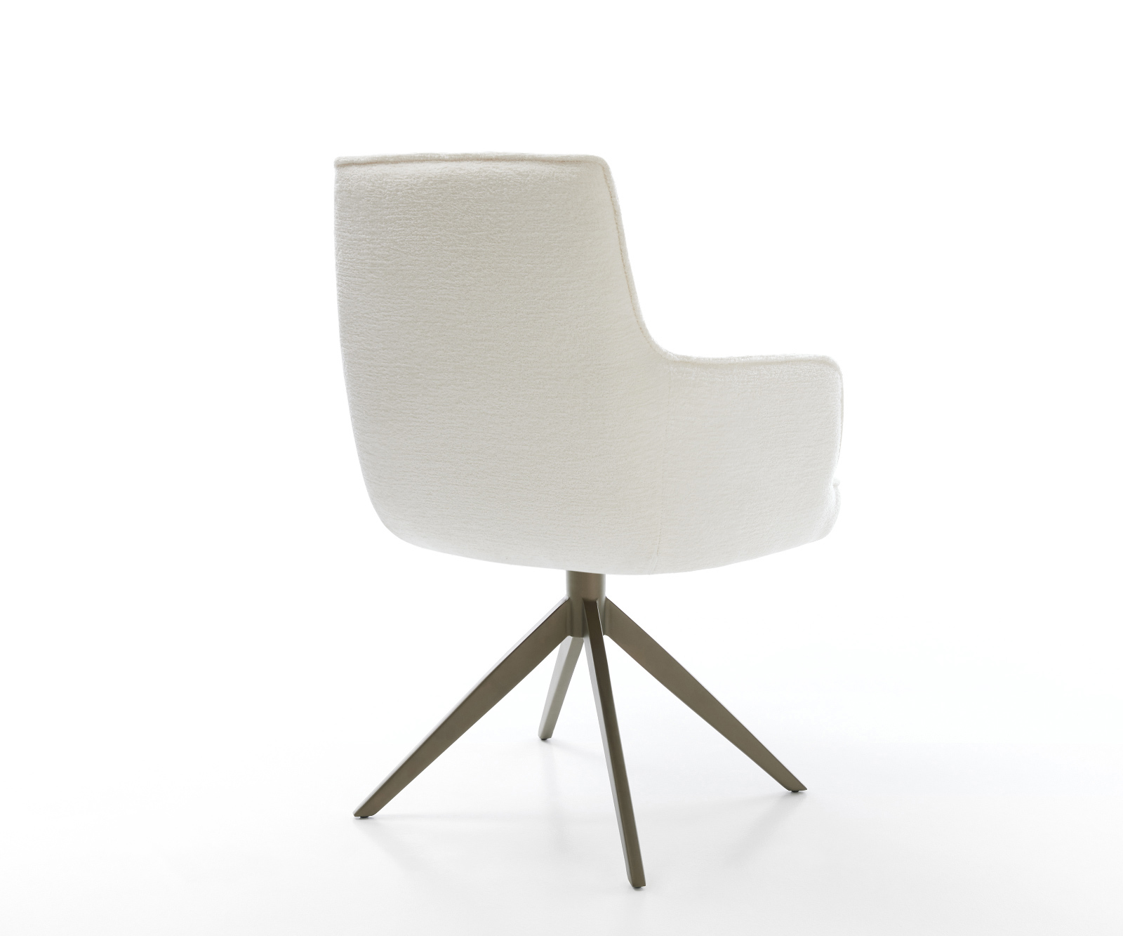 Jídelní židle Heira-Flex s područkami bouclé měkký béžová křížová podnož široká titanová barva otočná o 360° houpací funkce taštičkové pružiny - Obrázek 5