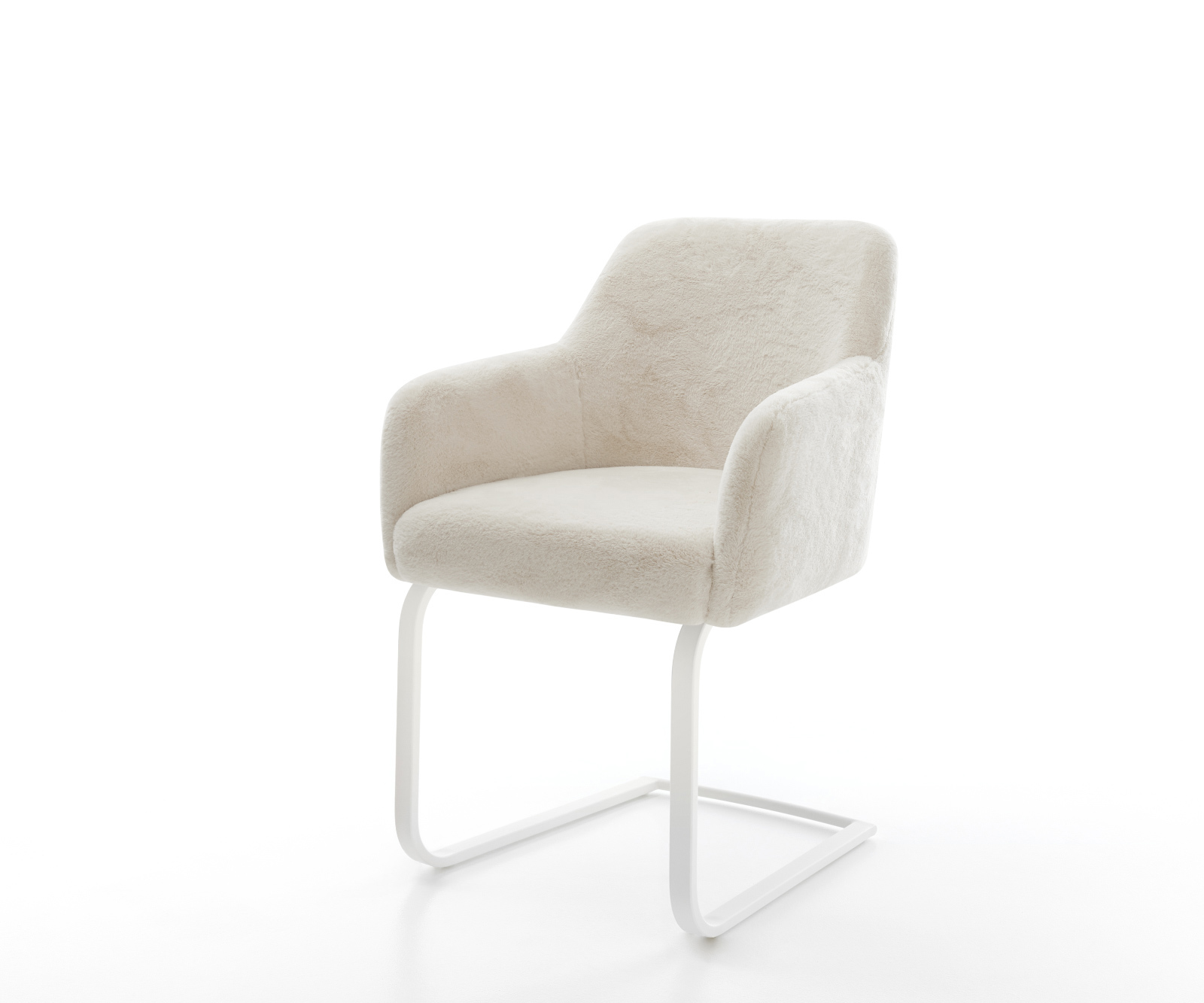 Jídelní židle Greg-Flex plyšový manšestr krémovo-bílá jídelní židle plochá bílá taštičkové pružiny