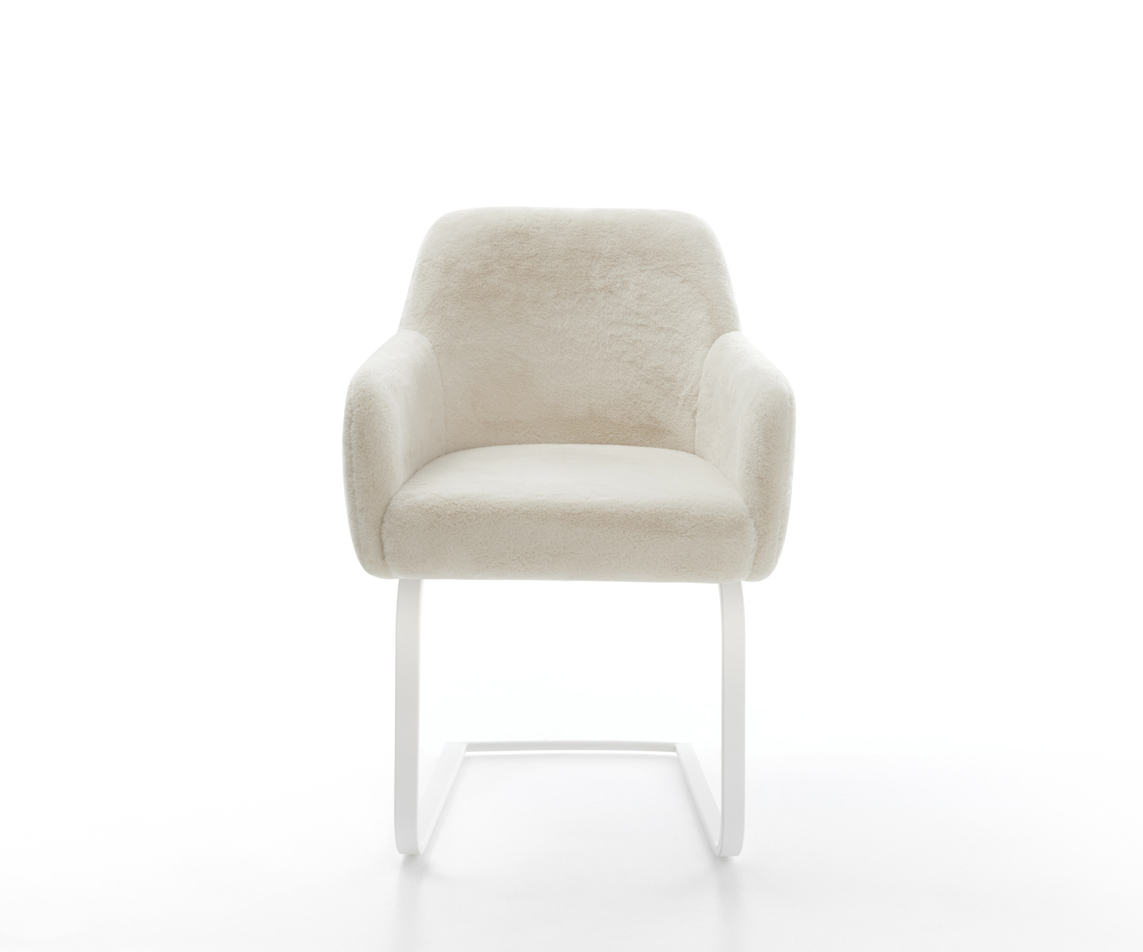 Jídelní židle Greg-Flex plyšový manšestr krémovo-bílá jídelní židle plochá bílá taštičkové pružiny - Obrázek 2