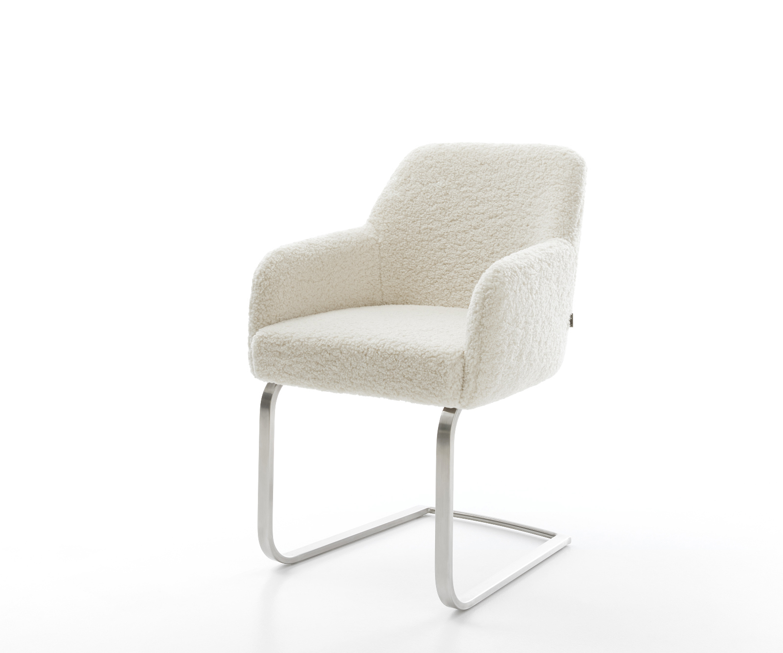 Jídelní židle Greg-Flex plyšová látka béžová jídelní židle plochá nerezová ocel taštičkové pružiny