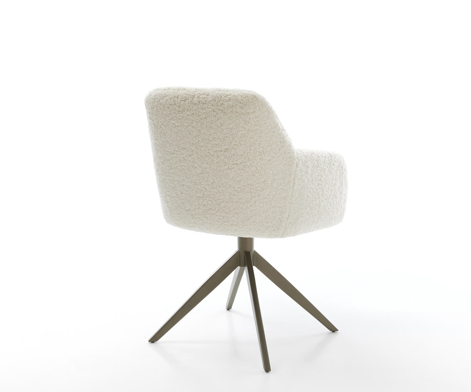 Jídelní židle Greg-Flex plyšová látka béžová široká křížová podnož titanová barva 360° otočná houpací funkce taštičkové pružiny - Obrázek 5