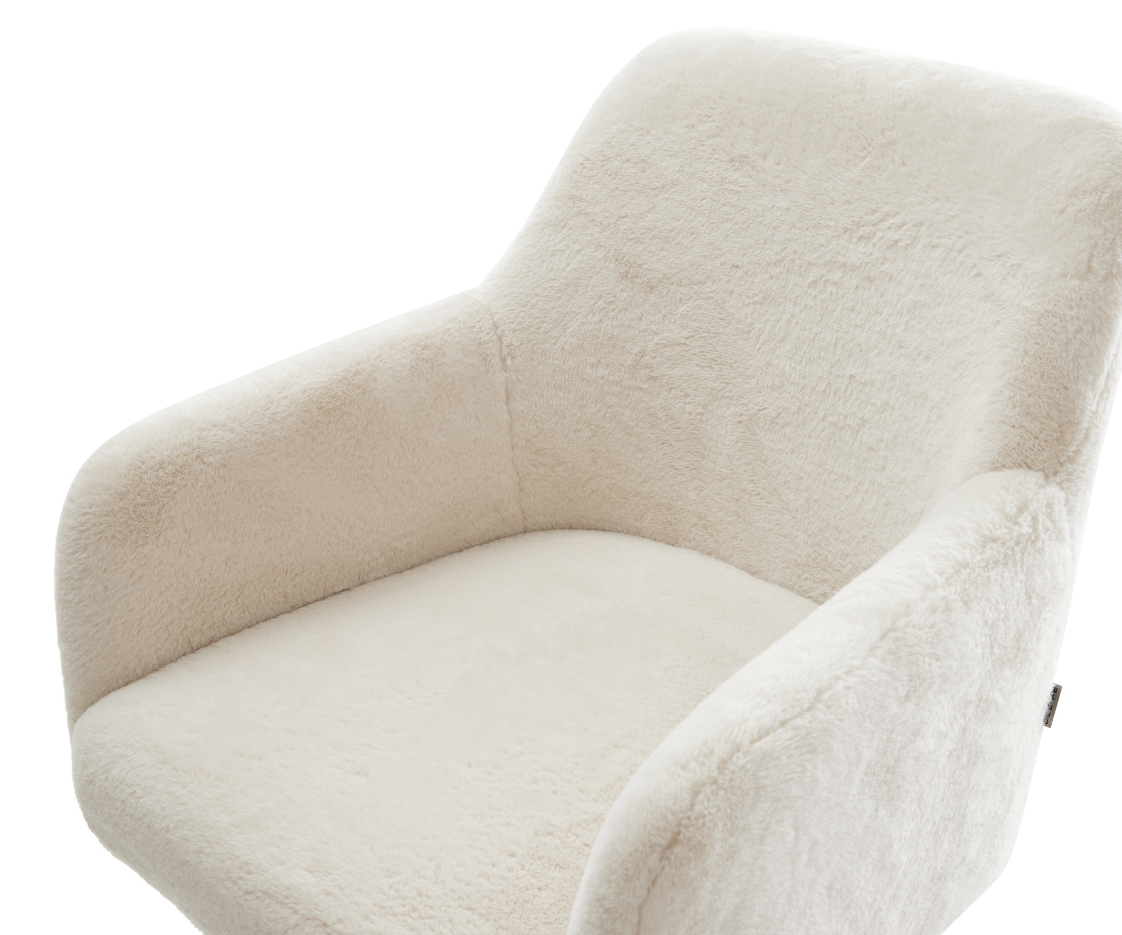 Jídelní židle Greg-Flex plyšový manšestr krémovo-bílá podnož křížová bílá 360° otočný houpací funkce taštičkové pružiny - Obrázek 4