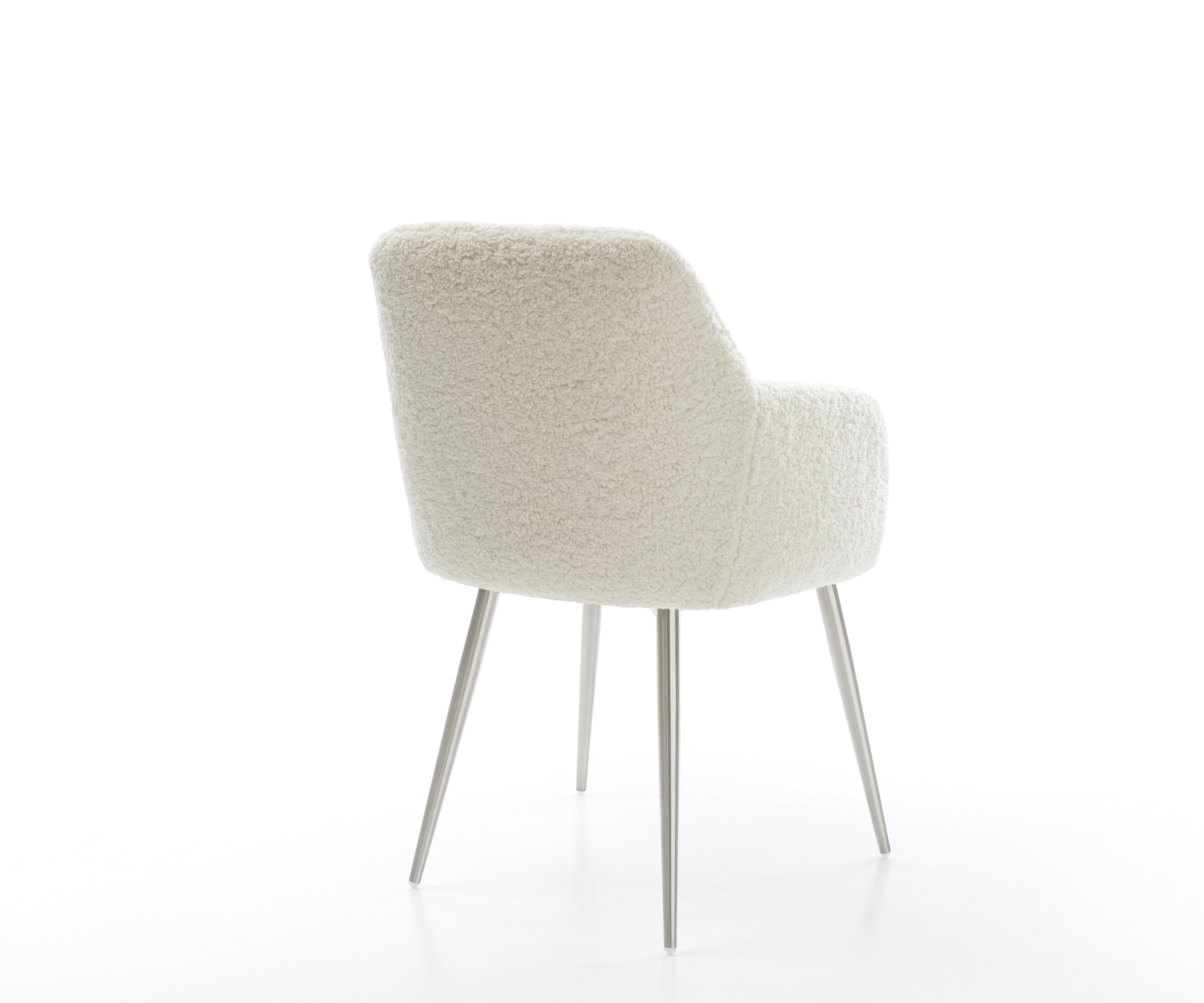 Jídelní židle Greg-Flex plyšová látka béžová 4 nohy zúžené nerezová ocel taštičkové pružiny - Obrázek 5