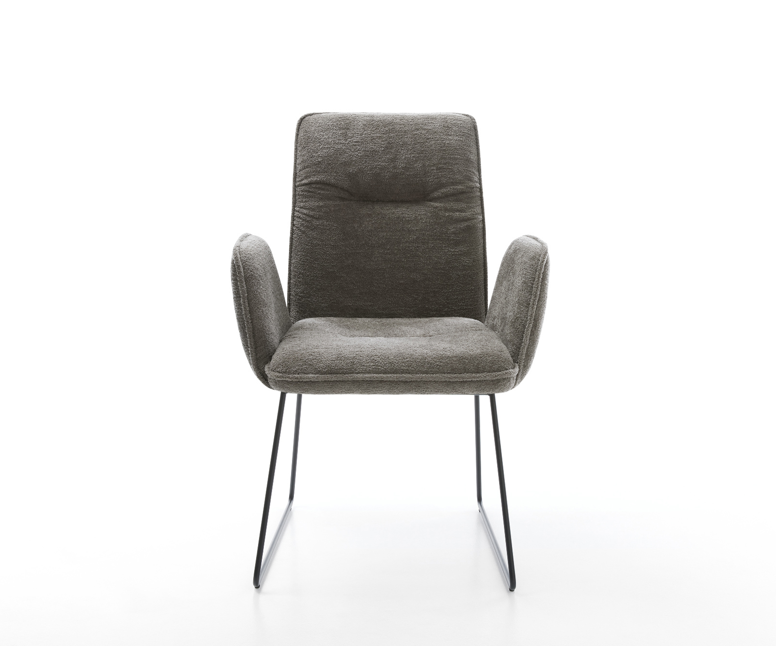 Jídelní židle Vinja-Flex bouclé měkký tmavě béžová tenká podnož černá - Obrázek 2