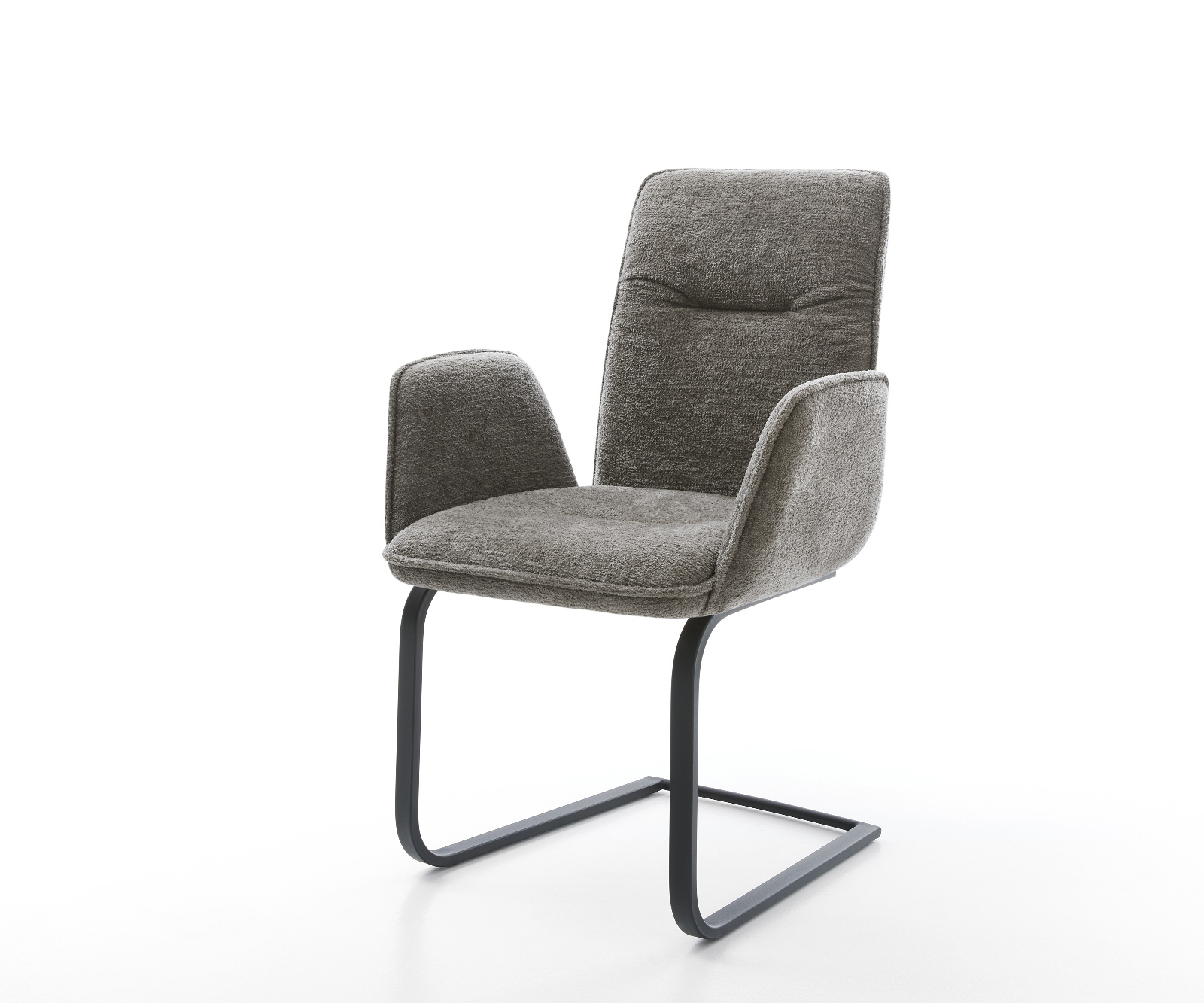 Jídelní židle Vinja-Flex bouclé měkký tmavě béžová jídelní židle plochá černá