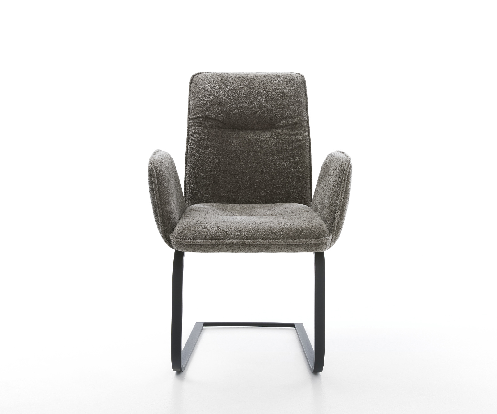 Jídelní židle Vinja-Flex bouclé měkký tmavě béžová jídelní židle plochá černá - Obrázek 2