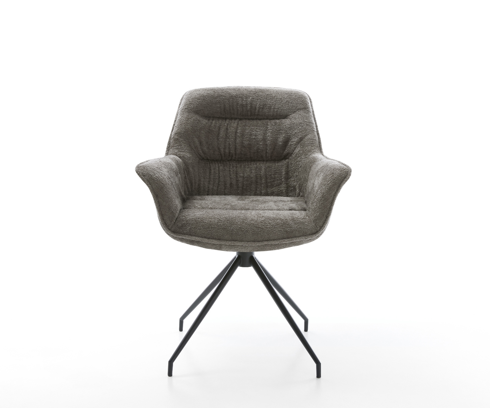 Jídelní židle Kaira-Flex bouclé měkký tmavě béžová křížová podnož zúžená černá - Obrázek 2