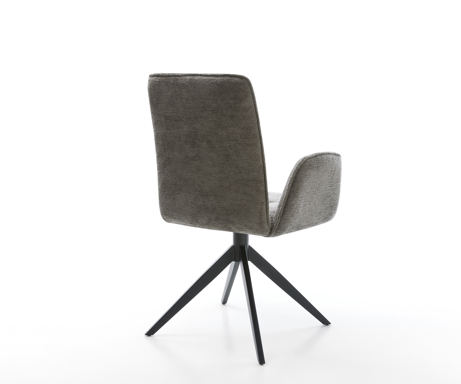 Jídelní židle Vinja-Flex bouclé měkký tmavě béžová křížová podnož široká černá 360° otočná houpací funkce - Obrázek 5