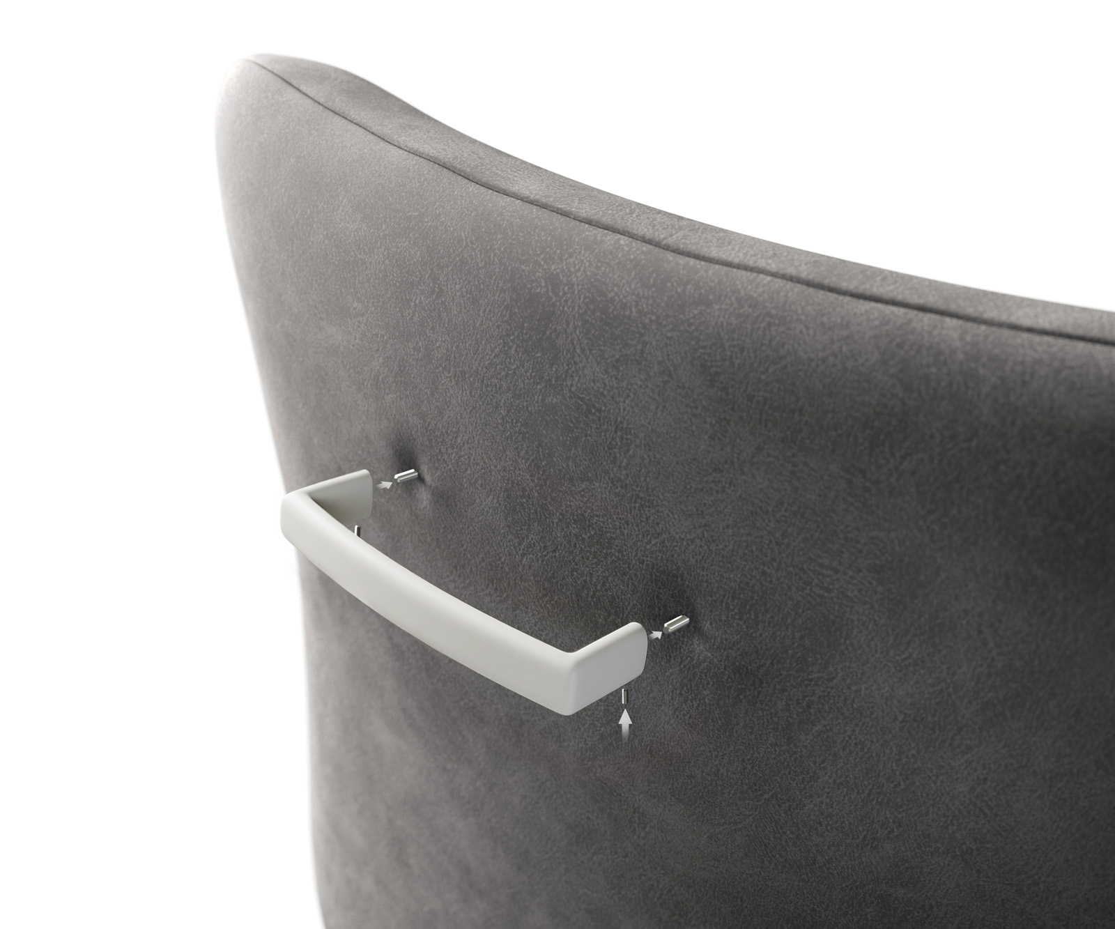 Úchyt na židli Flex plochý kov bílý - Obrázek 3