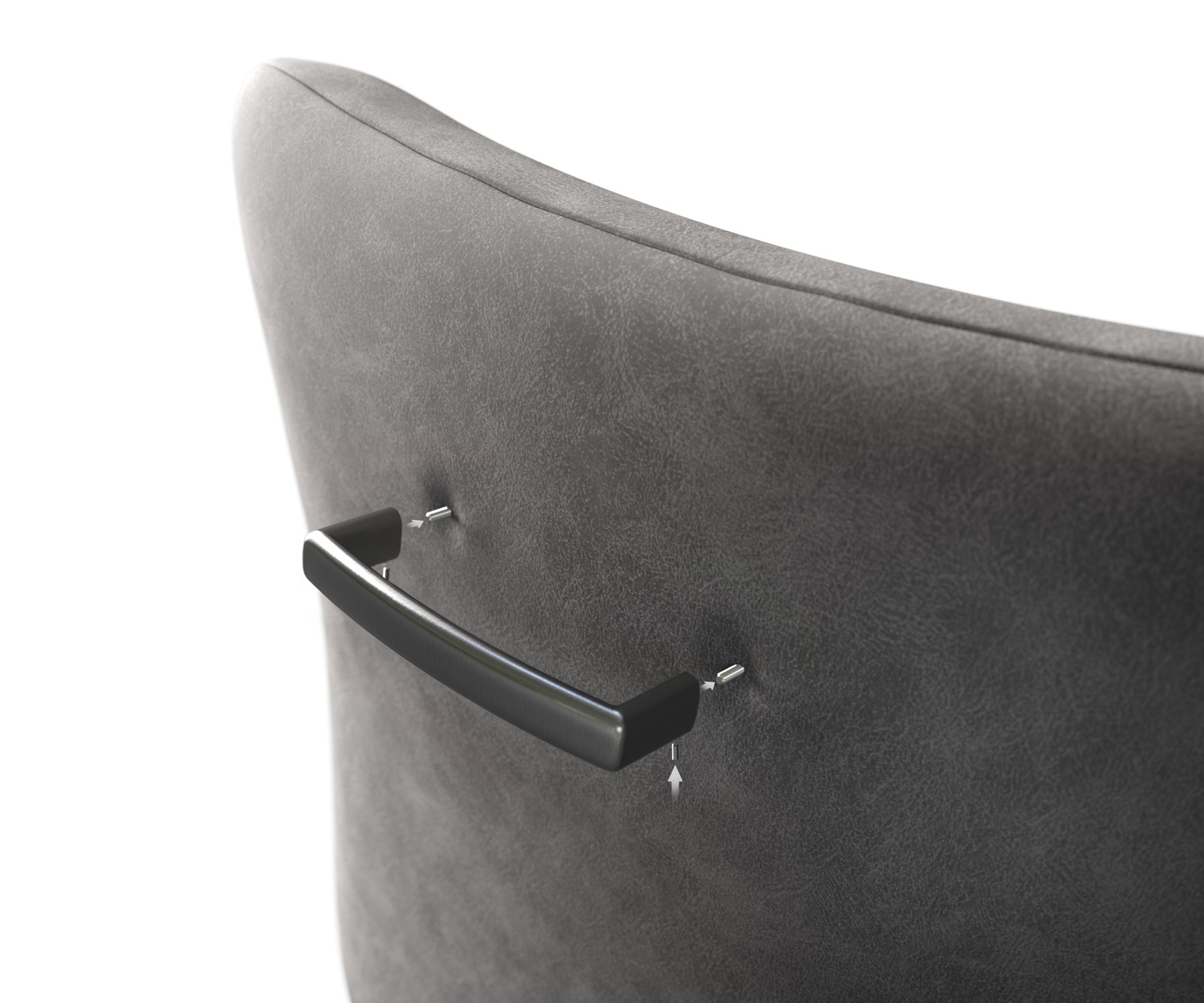 Úchyt jídelní židle Flex plochý nerezová ocel grafit - Obrázek 3