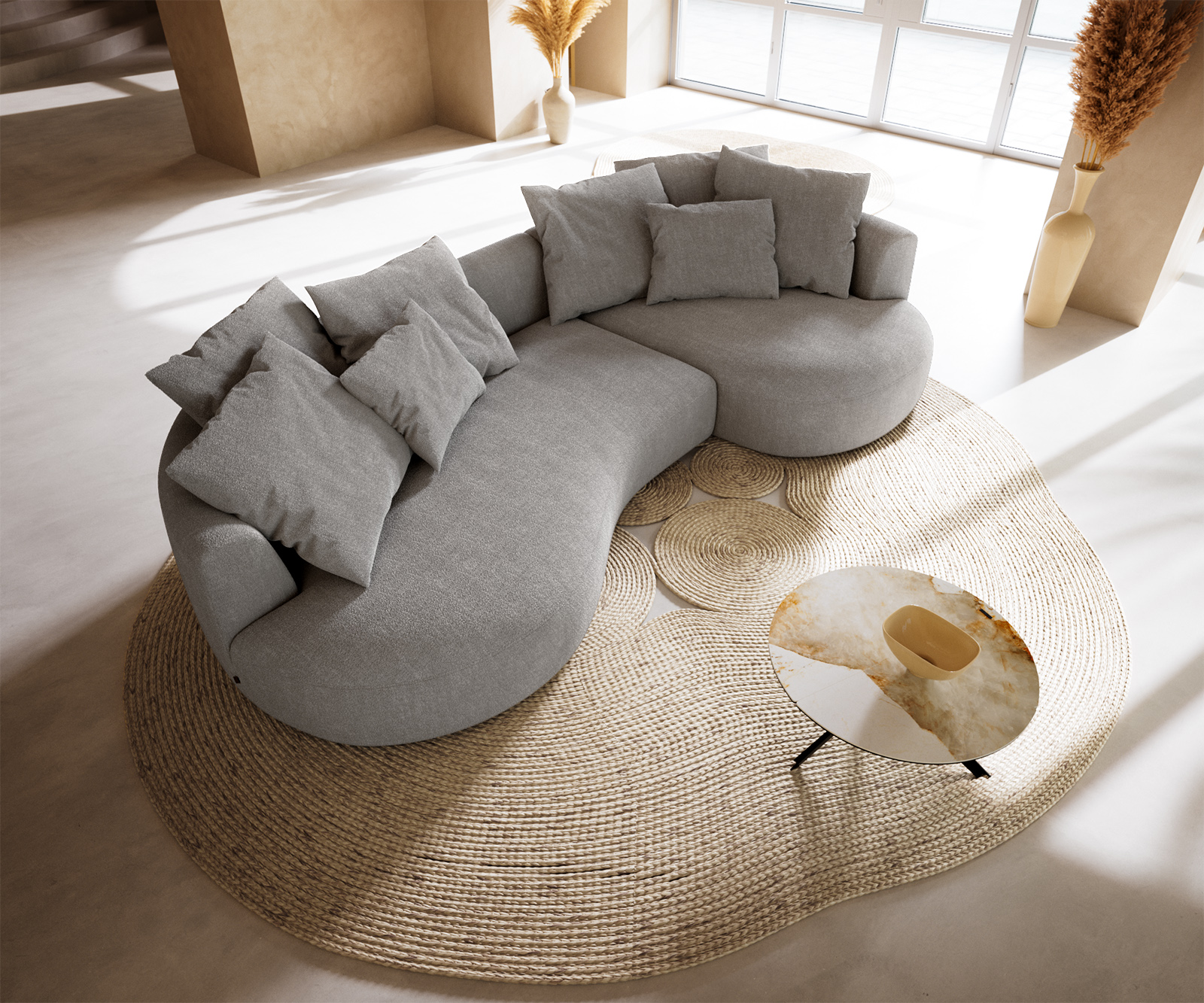 Pohovka Edina 330x170 cm látka Měkký šedá - Obrázek 4