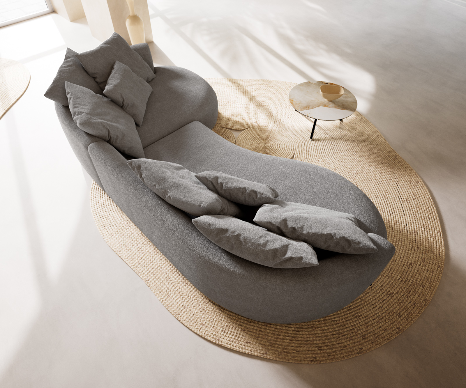 Pohovka Edina 330x170 cm látka Měkký šedá - Obrázek 6