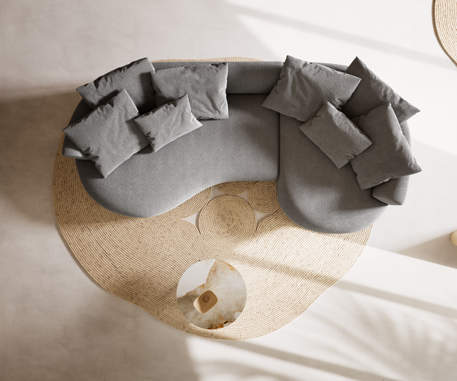 Pohovka Edina 330x170 cm látka Měkký šedá - Obrázek 8