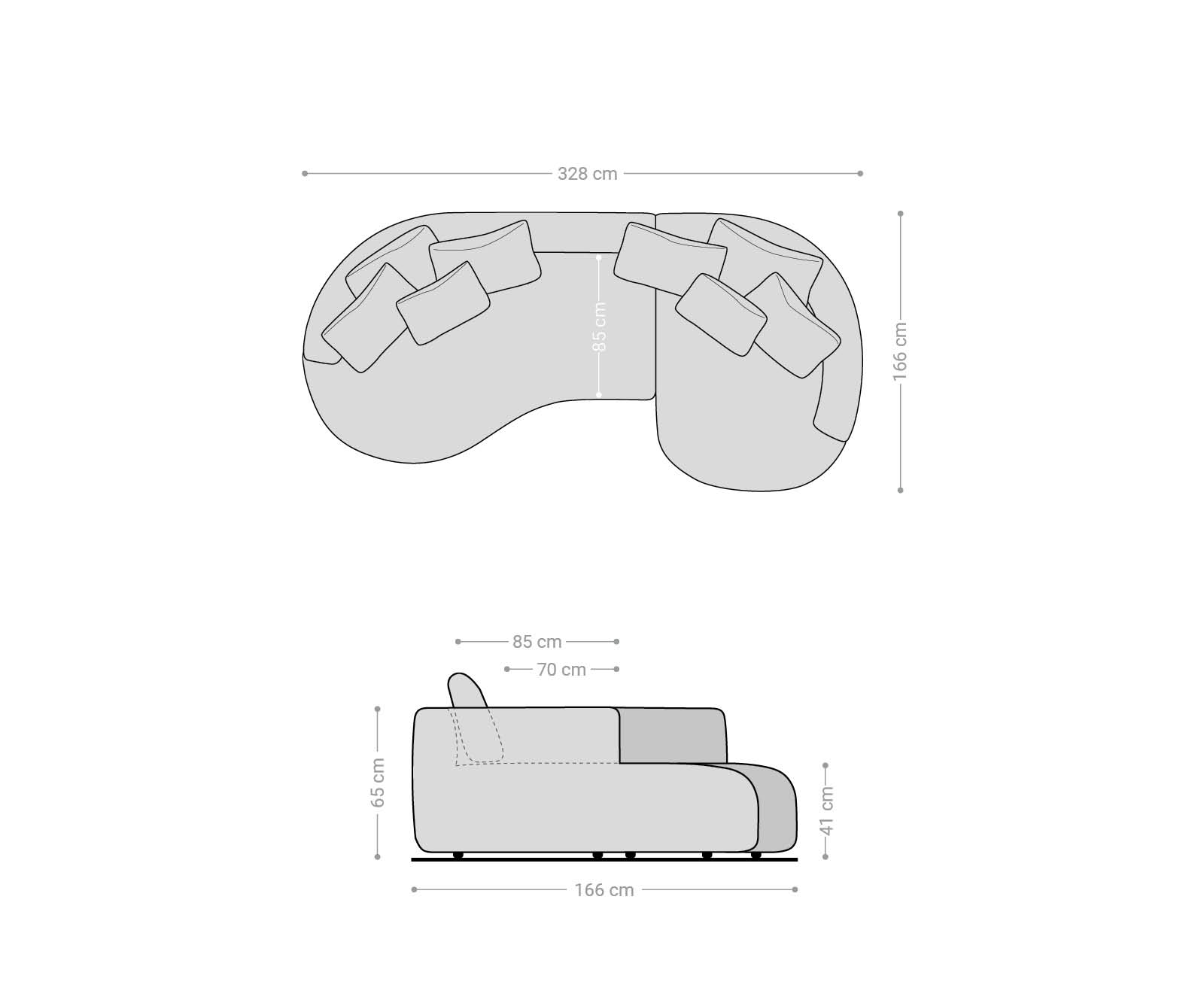 Pohovka Edina 330x170 cm látka Měkký béžová - Obrázek 8