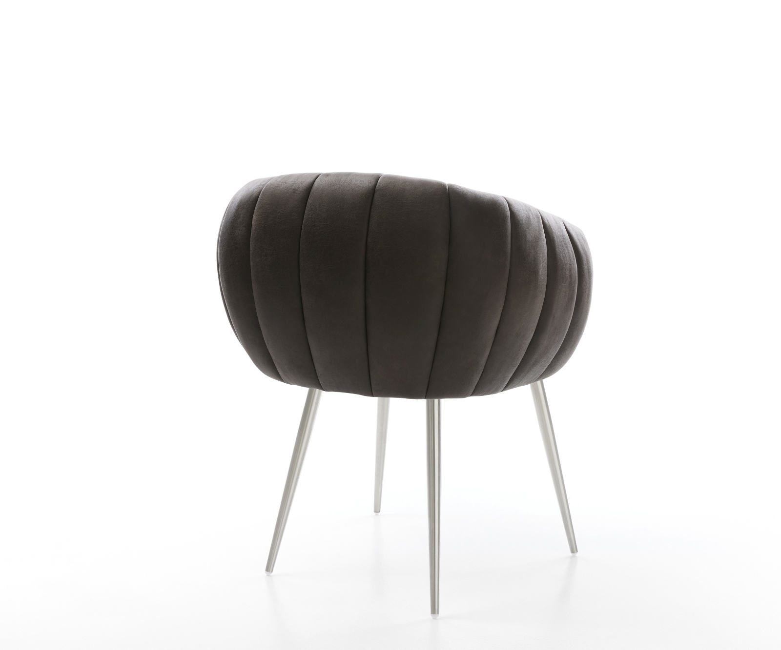 Jídelní židle Jada-Flex mikrovlákno antracitová vintage 4-nohá zúžená nerezová ocel taštičkové pružiny - Obrázek 5