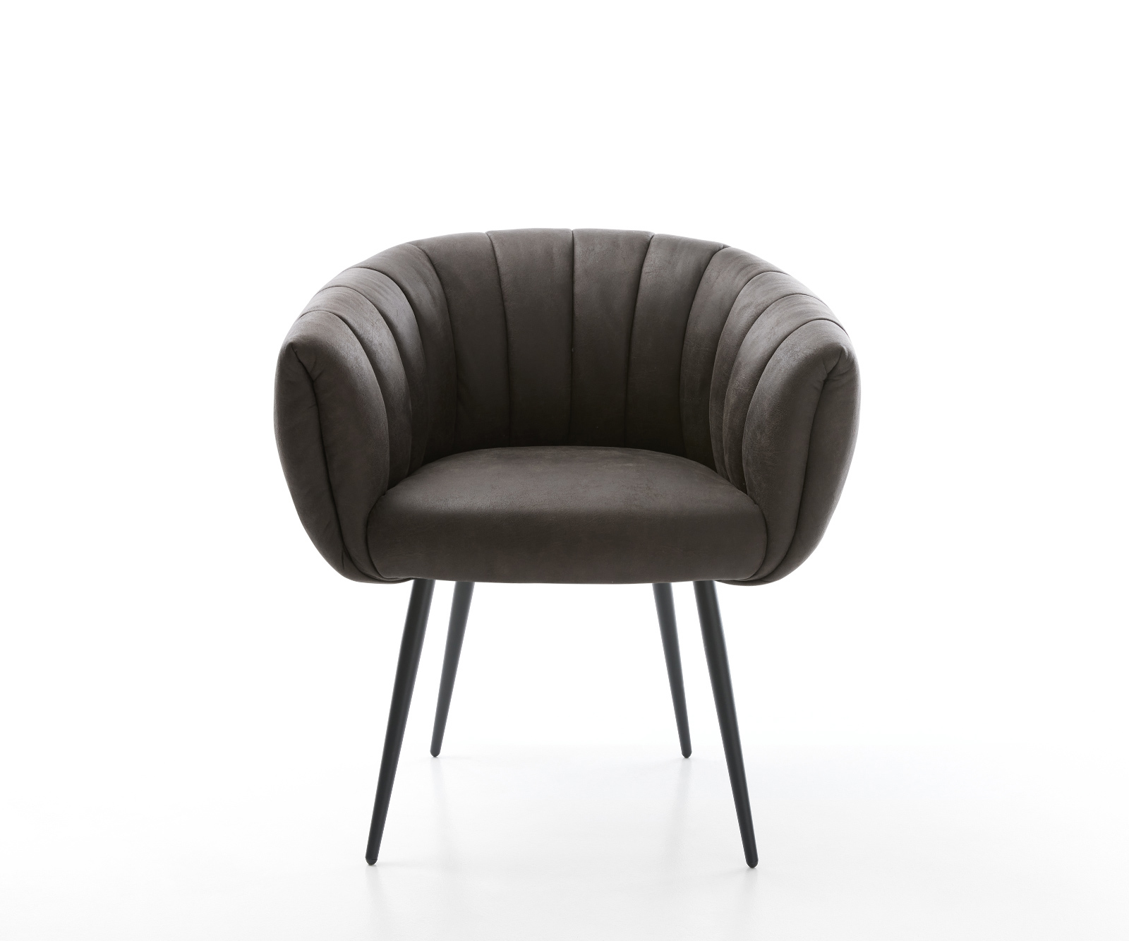 Jídelní židle Jada-Flex mikrovlákno antracitová vintage 4 nohy zúžené černé taštičkové pružiny - Obrázek 2