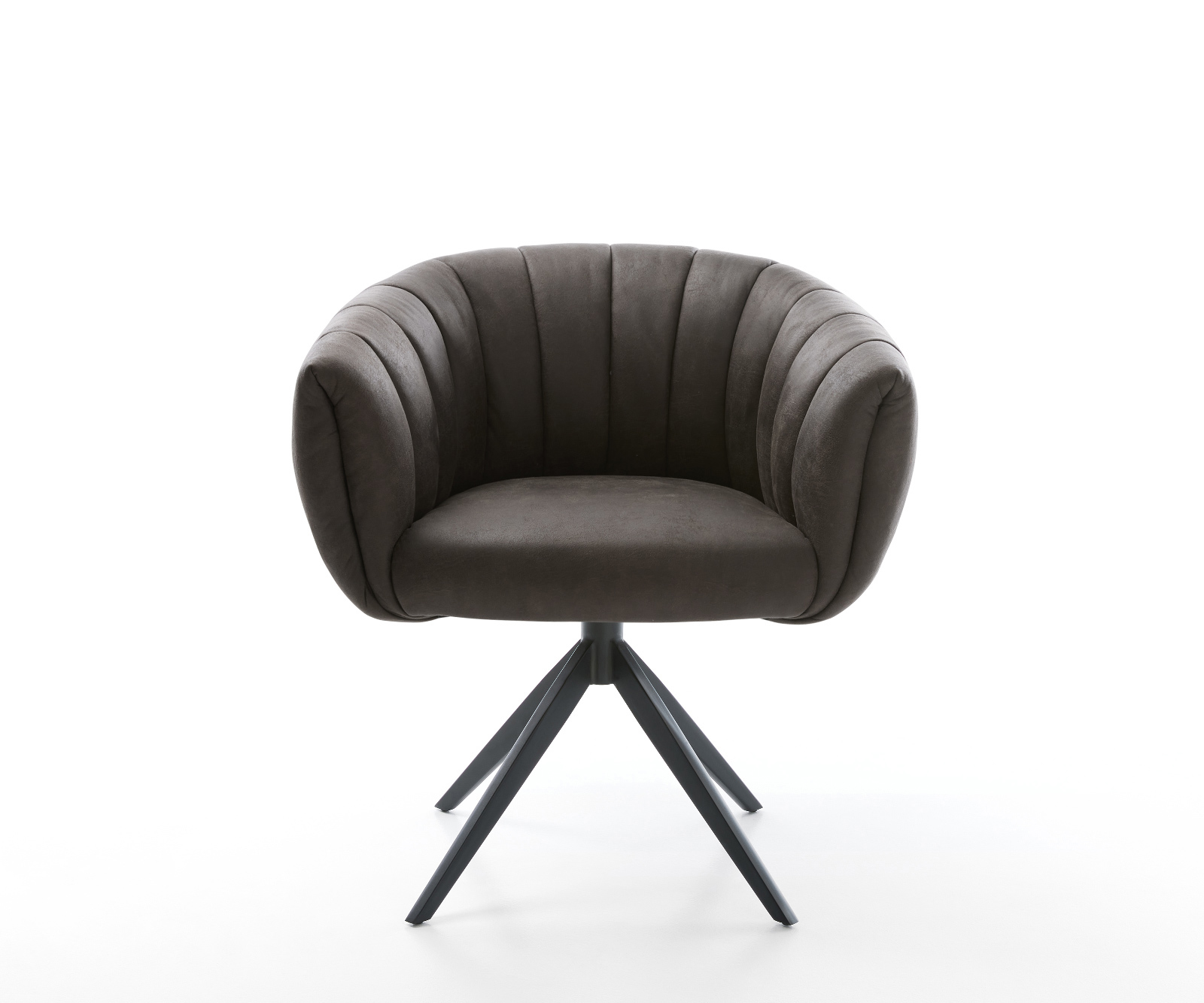 Jídelní židle Jada-Flex mikrovlákno antracit vintage křížová podnož široká černá 360° otočná houpací funkce taštičkové pružiny - Obrázek 2