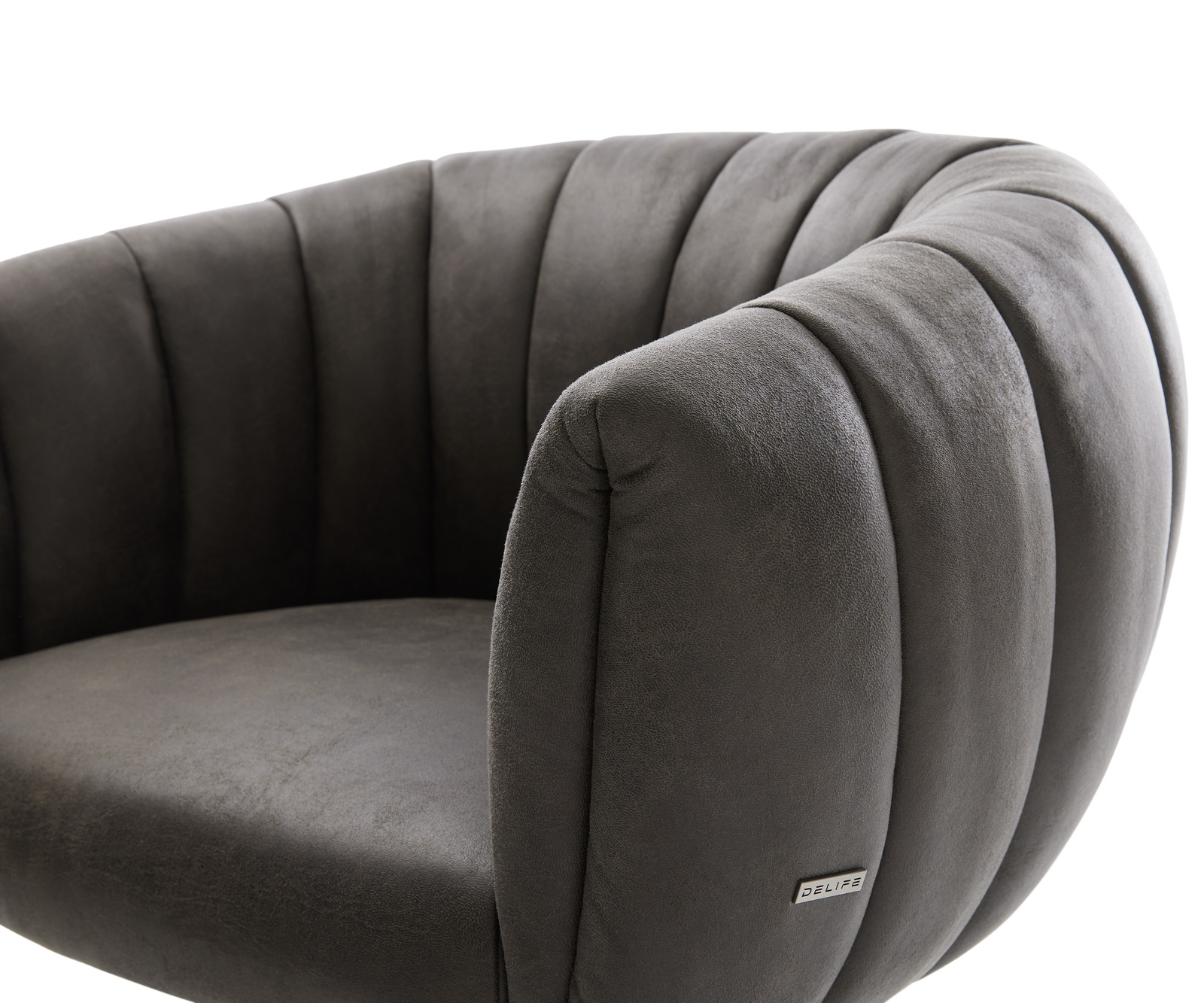 Jídelní židle Jada-Flex mikrovlákno antracit vintage křížová podnož široká černá 360° otočná houpací funkce taštičkové pružiny - Obrázek 4