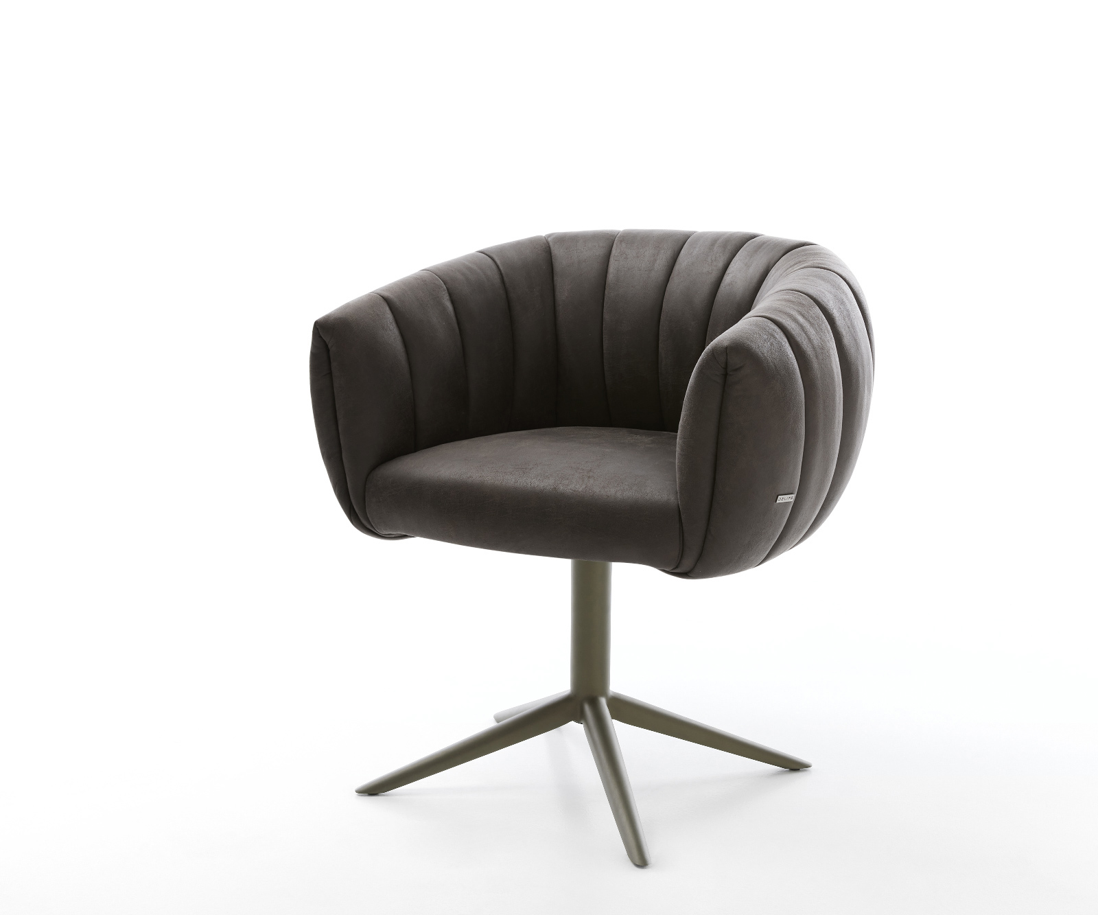 Jídelní židle Jada-Flex mikrovlákno antracitová vintage křížová podnož titanová barva 360° otočný houpací funkce taštičkové pružiny