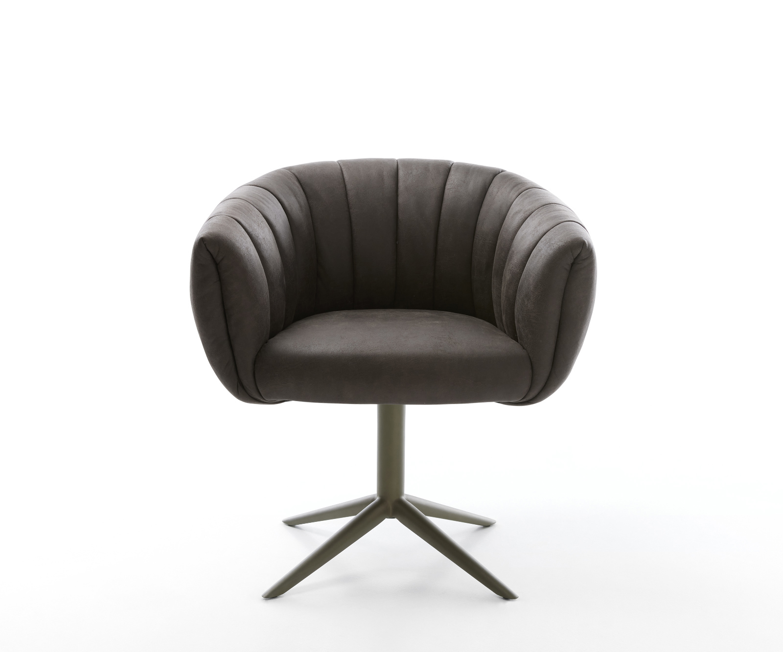 Jídelní židle Jada-Flex mikrovlákno antracitová vintage křížová podnož titanová barva 360° otočný houpací funkce taštičkové pružiny - Obrázek 2