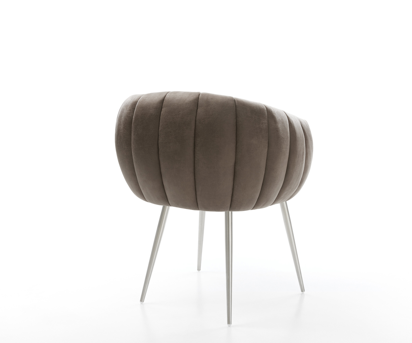 Jídelní židle Jada-Flex mikrovlákno taupe vintage 4 nohy zúžené nerezová ocel taštičkové pružiny - Obrázek 5