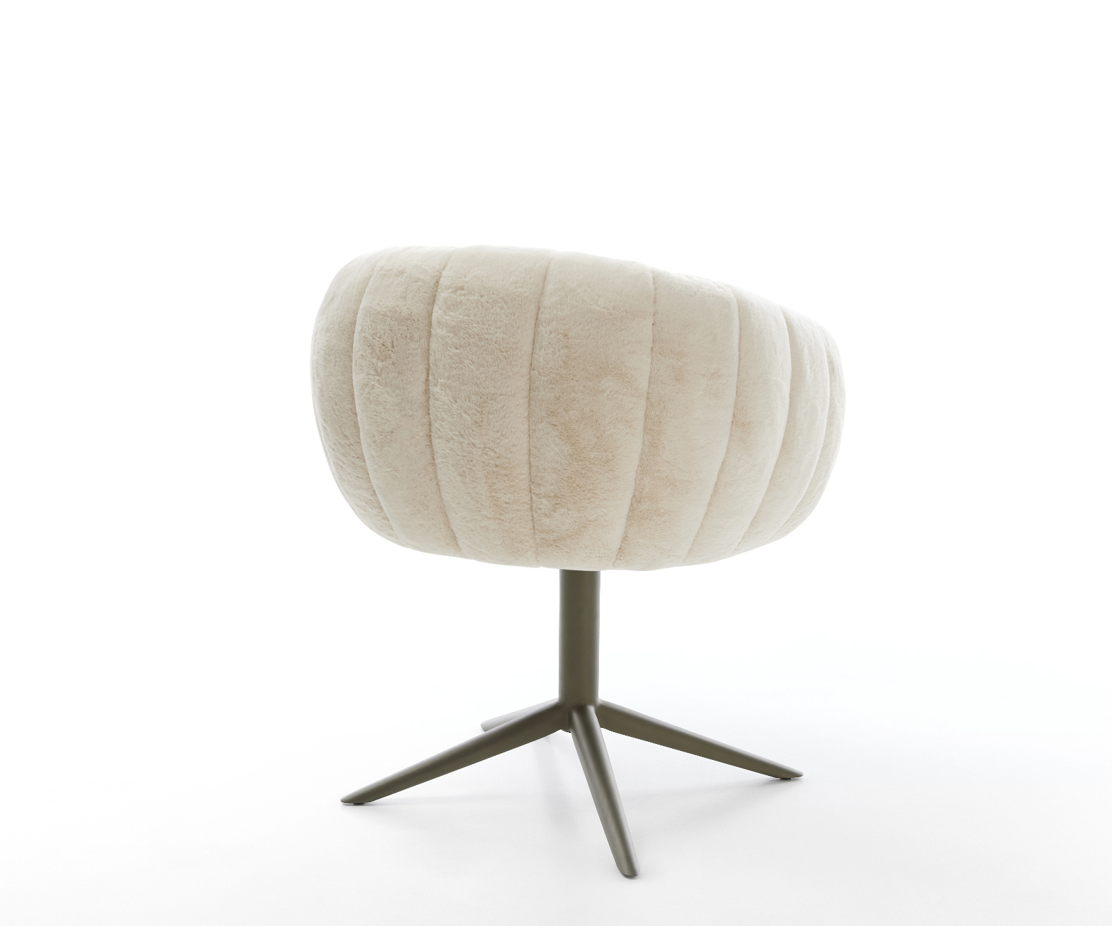 Jídelní židle Jada-Flex plyšový manšestr krémová bílá podnož kříž titanová barva 360° otočný houpací funkce taštičkové pružiny - Obrázek 5