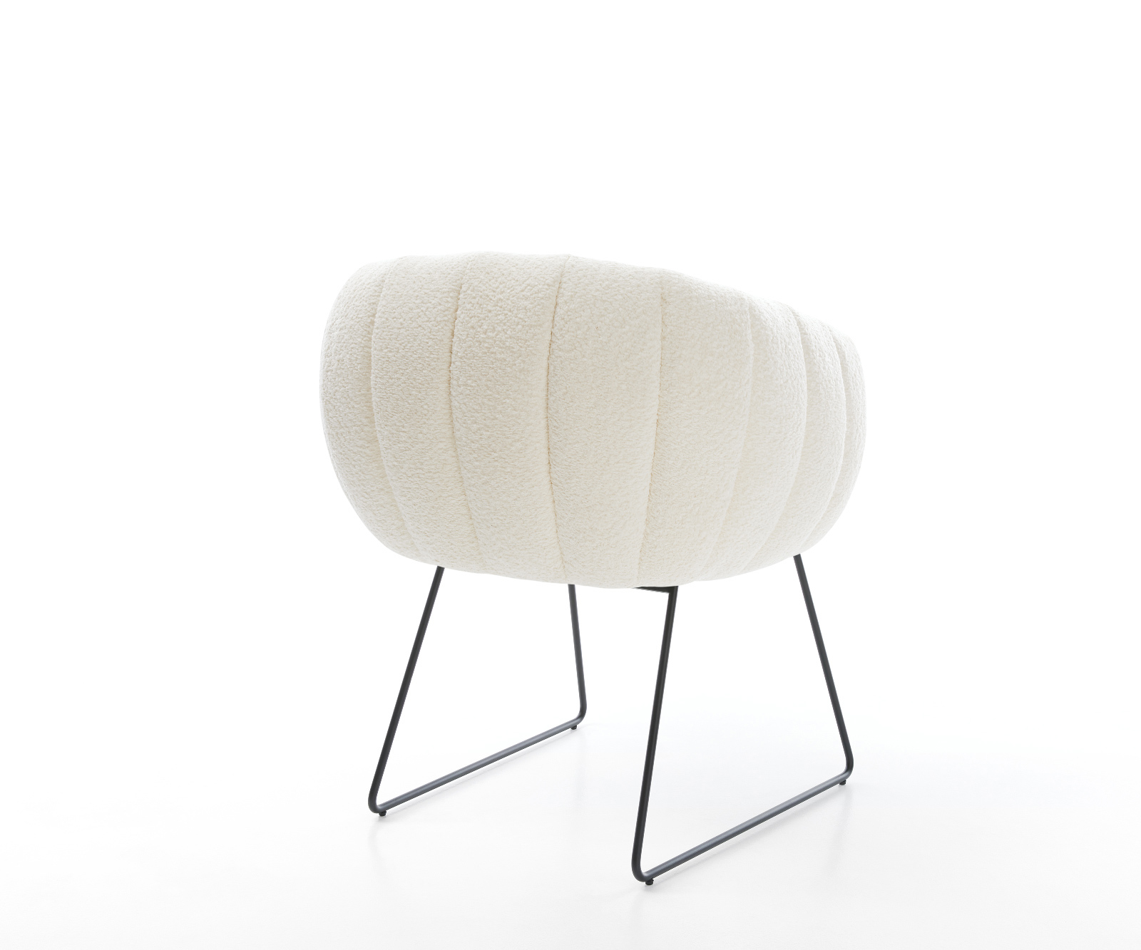 Jídelní židle Jada-Flex bouclé bílá tenká podnož černá taštičkové pružiny - Obrázek 5