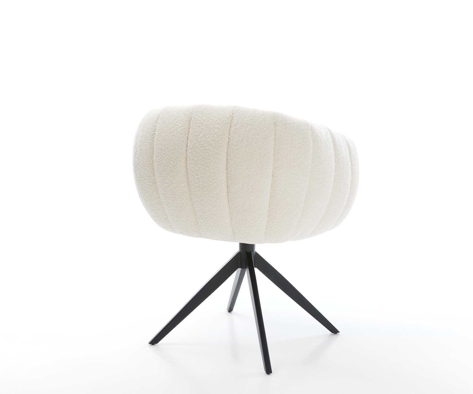 Jídelní židle Jada-Flex bouclé bílá křížová podnož široká černá 360° otočná houpací funkce taštičkové pružiny - Obrázek 5