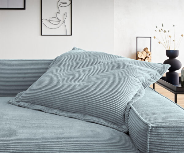 Polštář Sirpio XL 85×85 manšestr pastelově modrá