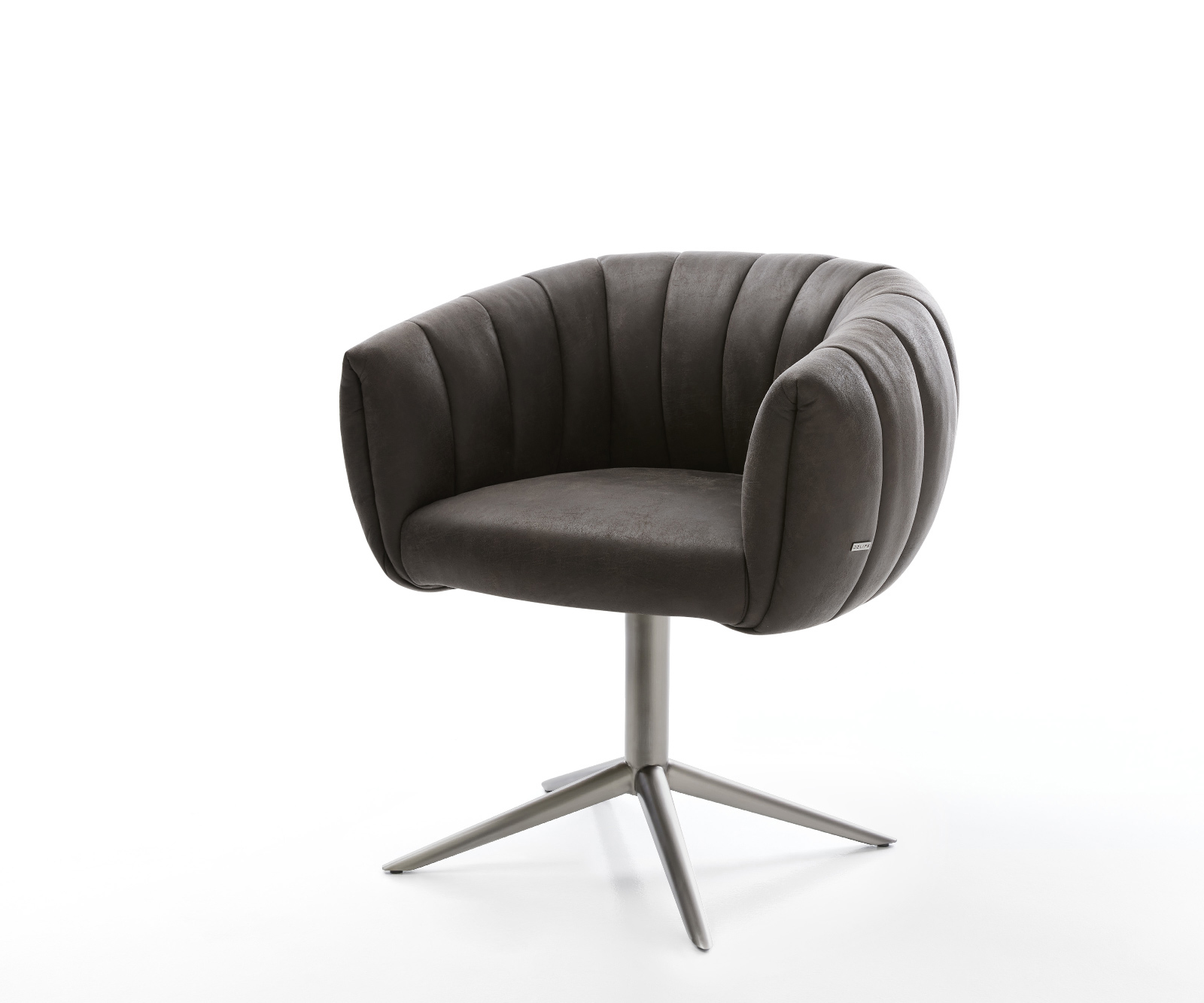 Jídelní židle Jada-Flex mikrovlákno antracit vintage křížová podnož grafit 360° otočný houpací funkce taštičkové pružiny