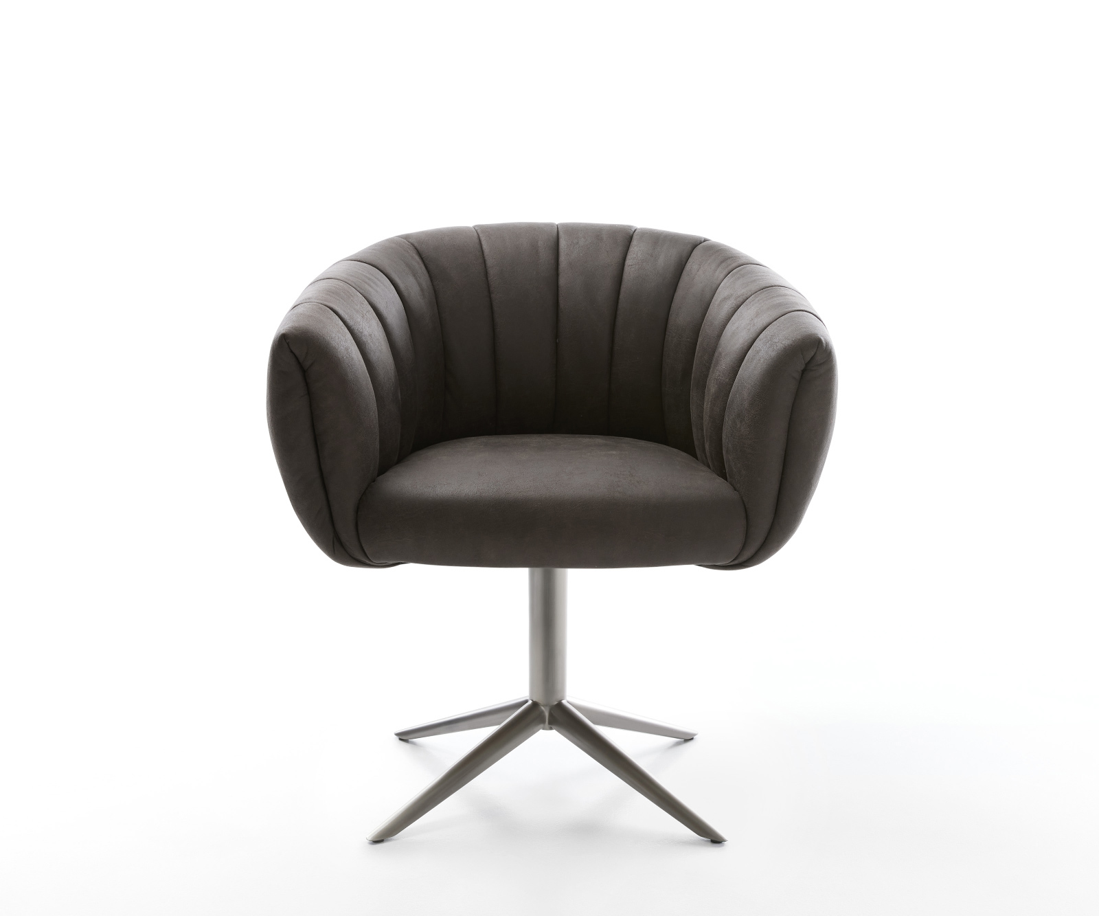 Jídelní židle Jada-Flex mikrovlákno antracit vintage křížová podnož grafit 360° otočný houpací funkce taštičkové pružiny - Obrázek 2